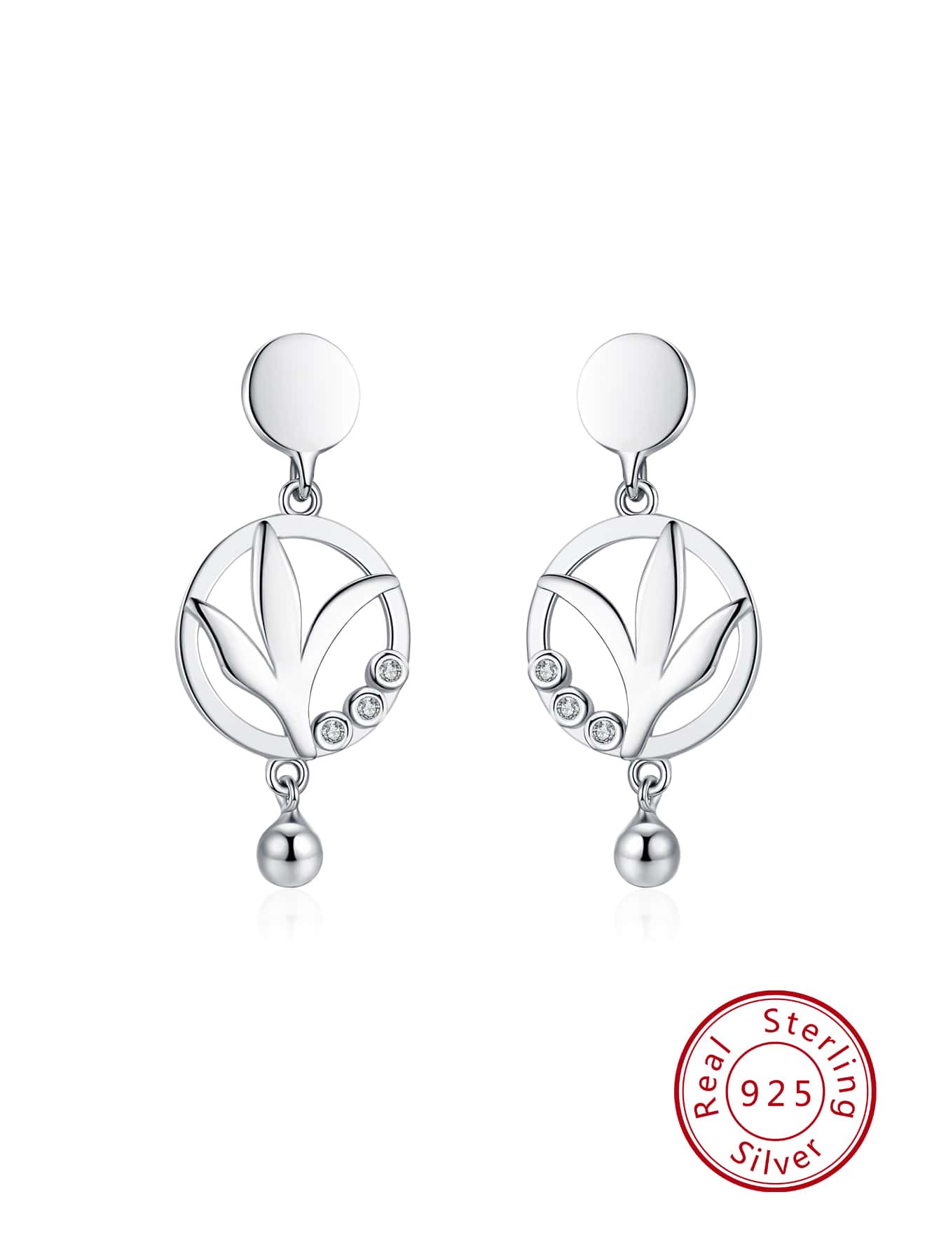 1pair Luxury & Elegant 925 Sterling Silver Artificial Zirconia Tree Design Earrings For Women, Valentine's Day Exquisite Jewelry Gift