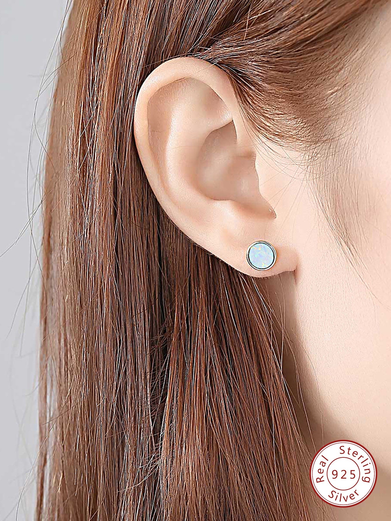 1pair Elegant Opal Stud Earrings For Women s925 Sterling Silver Fine Jewelry Gift