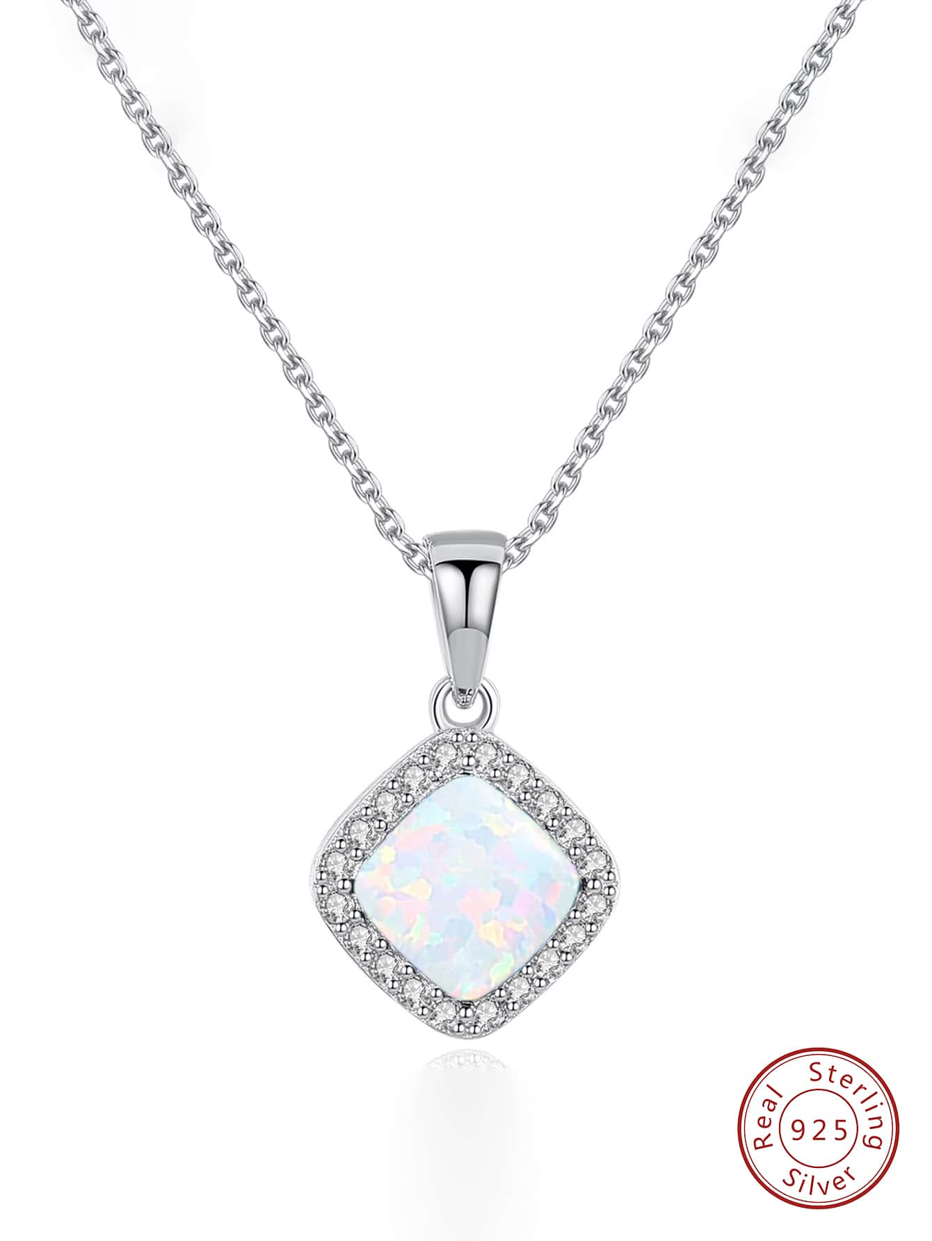 1pc Glamorous Opal Pendant Necklace For Women s925 Sterling Silver Fine Jewelry Gift