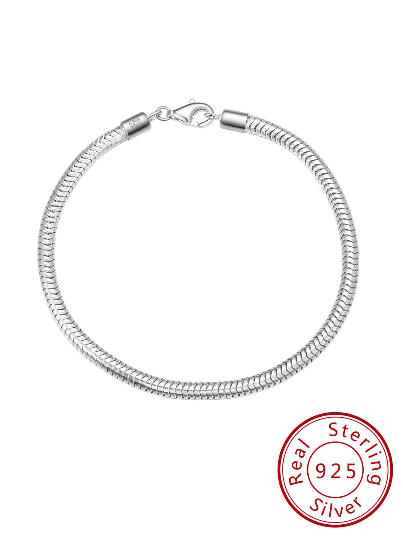 1pc 925 Sterling Silver Bracelet Women Hand Chain Gorgeous Jewelry Gift for Birthday Party Anniversary Day