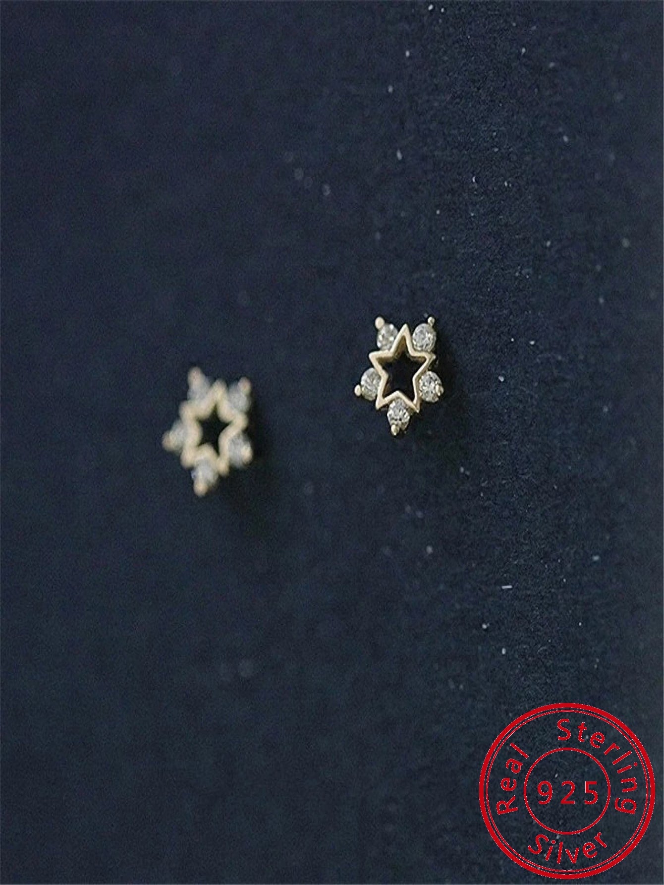 S925 Silver Earrings Micro-inlaid With Diamond Star-shaped Ear Studs