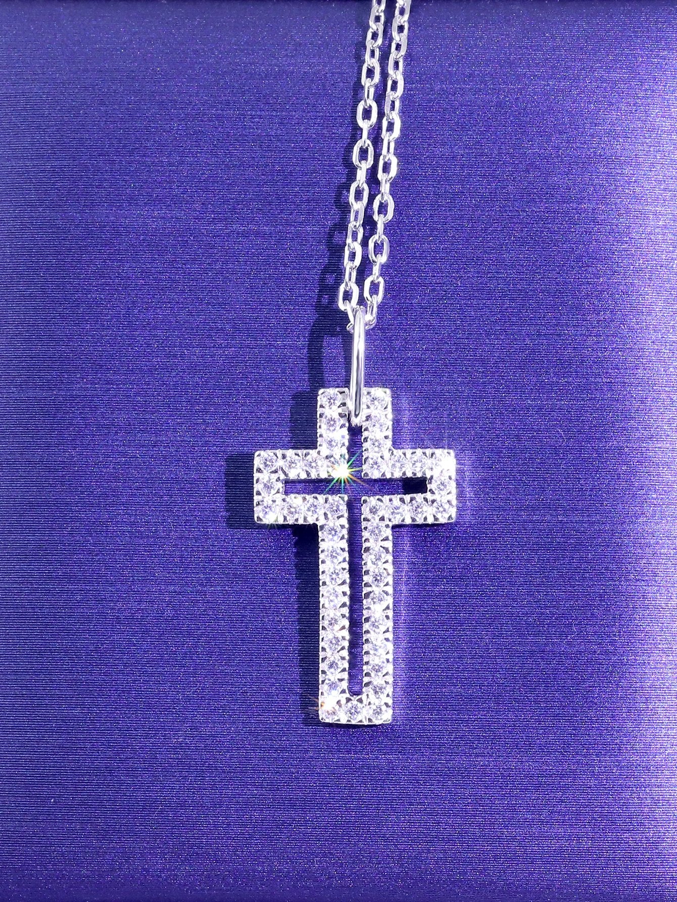 1pc 925 Silver Cross Necklace