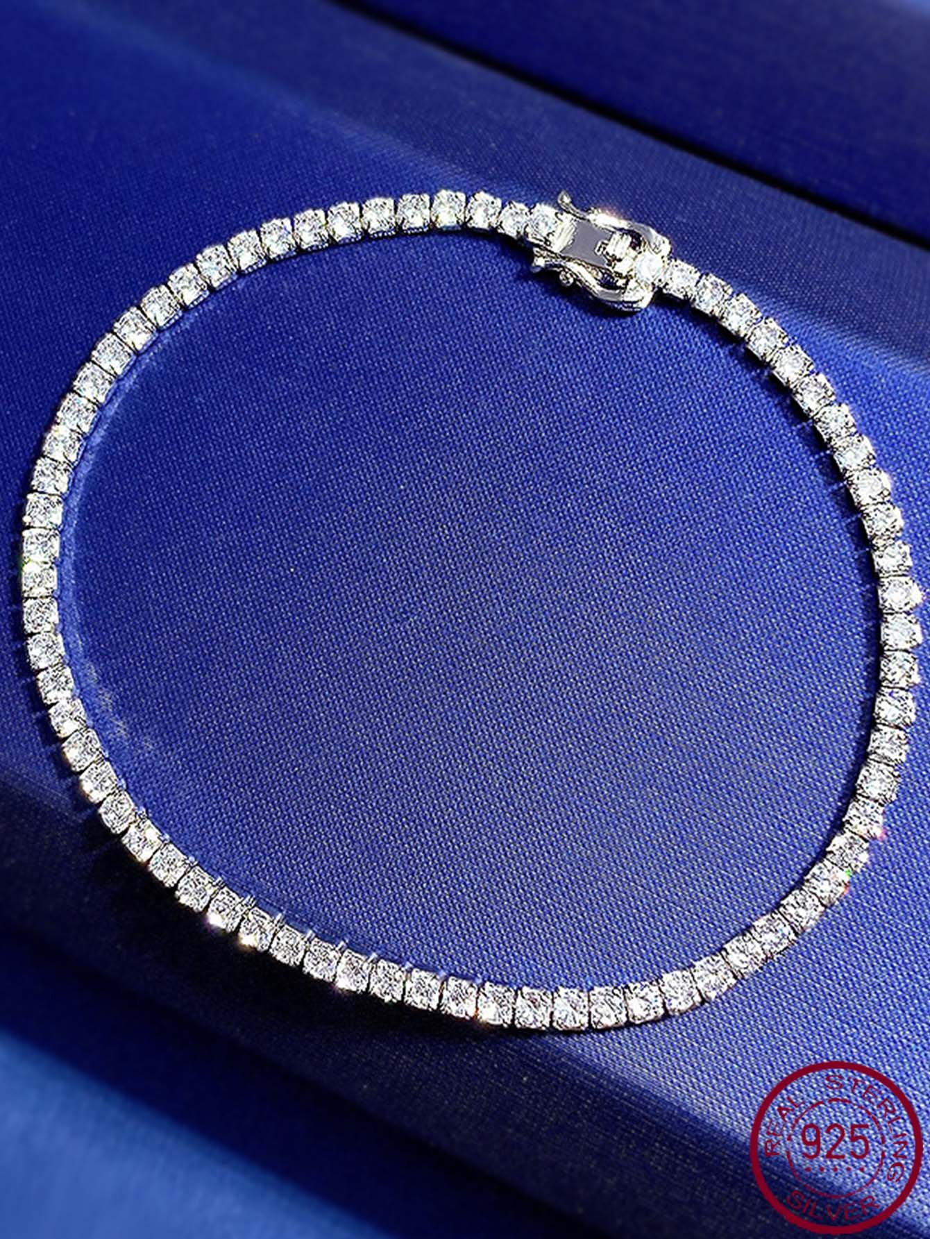 Fashionable Simple Cubic Zirconia Chain Bracelet