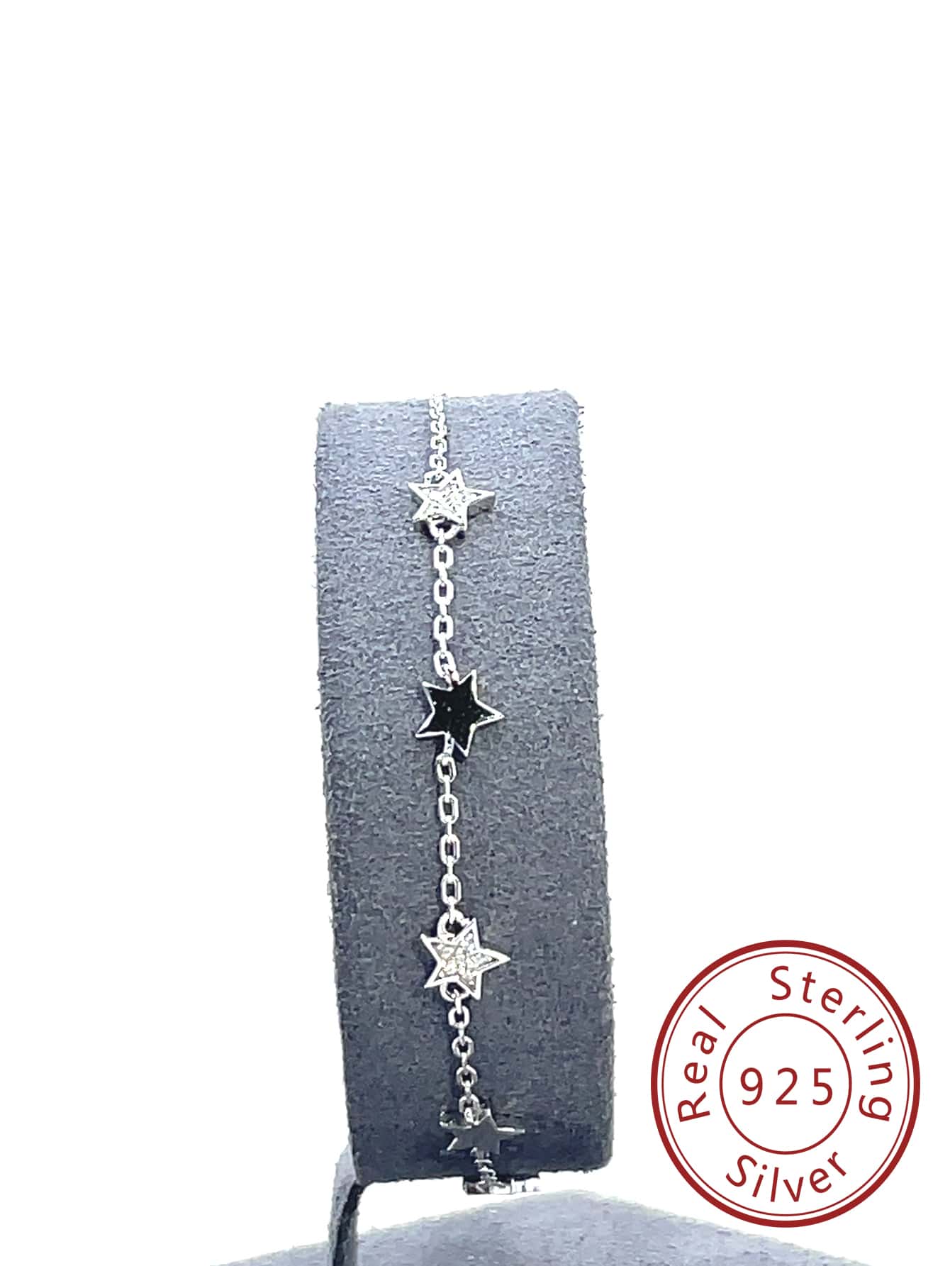 1pc 925 Sterling Silver Star Detail Bracelet For Women