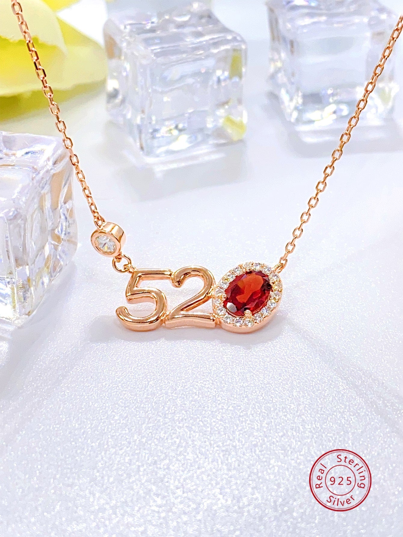 1pc Elegant Luxury 925 Silver Oval Shaped Natural Topaz Necklace For Lady Banquet Jewelry