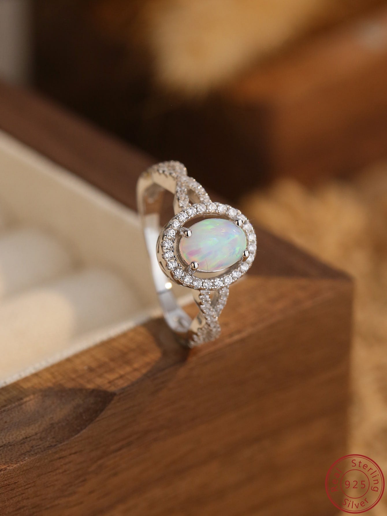 White Opal Ring-Silver-1