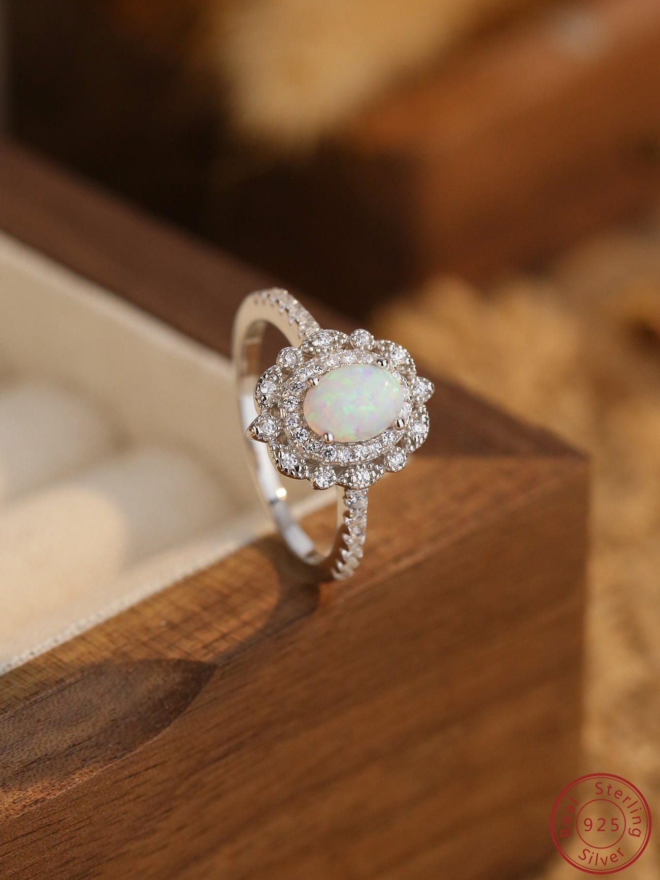 White Opal Ring-Silver-1