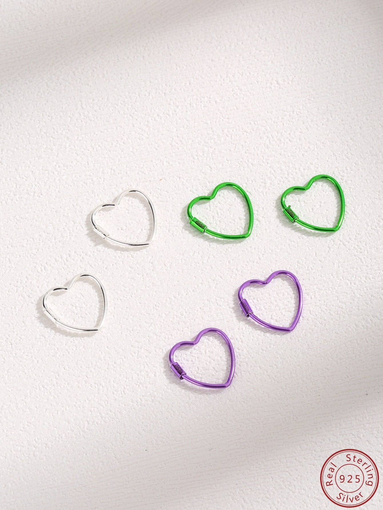 Green Heart Shaped Earrings-Green-1