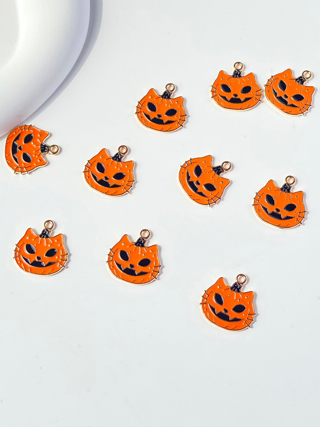 Orange Pumpkin & Bat Shaped Pendant-Orange-1