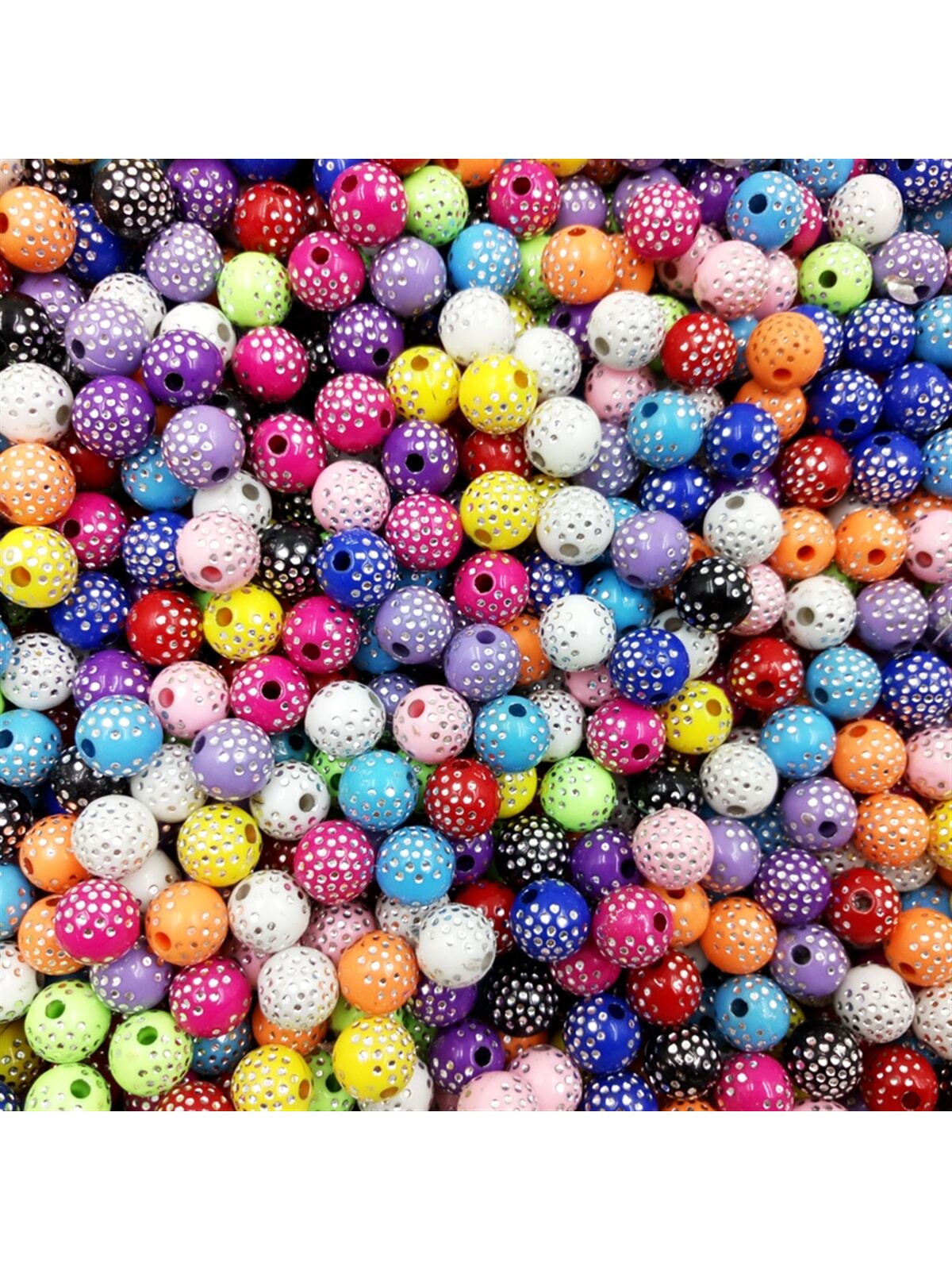 100Pcs 8mm Acrylic Shiny Spacer Bead DIY Necklace Bracelet Loose Beads Jewelry Accessories Fashion-Multicolor-1