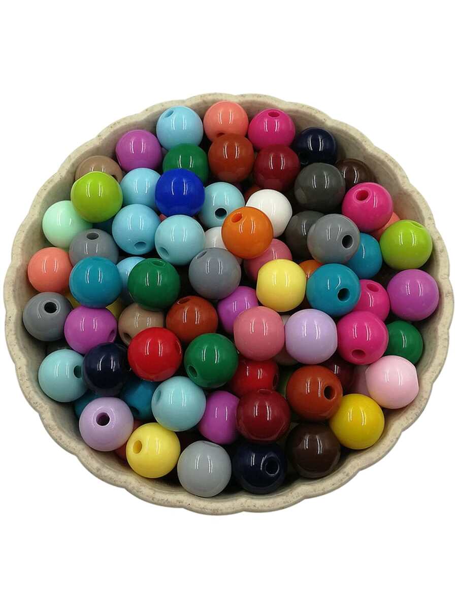 40Pcs 8mm Acrylic Round Loose Beads DIY Jewelry Accessories for Necklace Bracelet Making-Multicolor-1