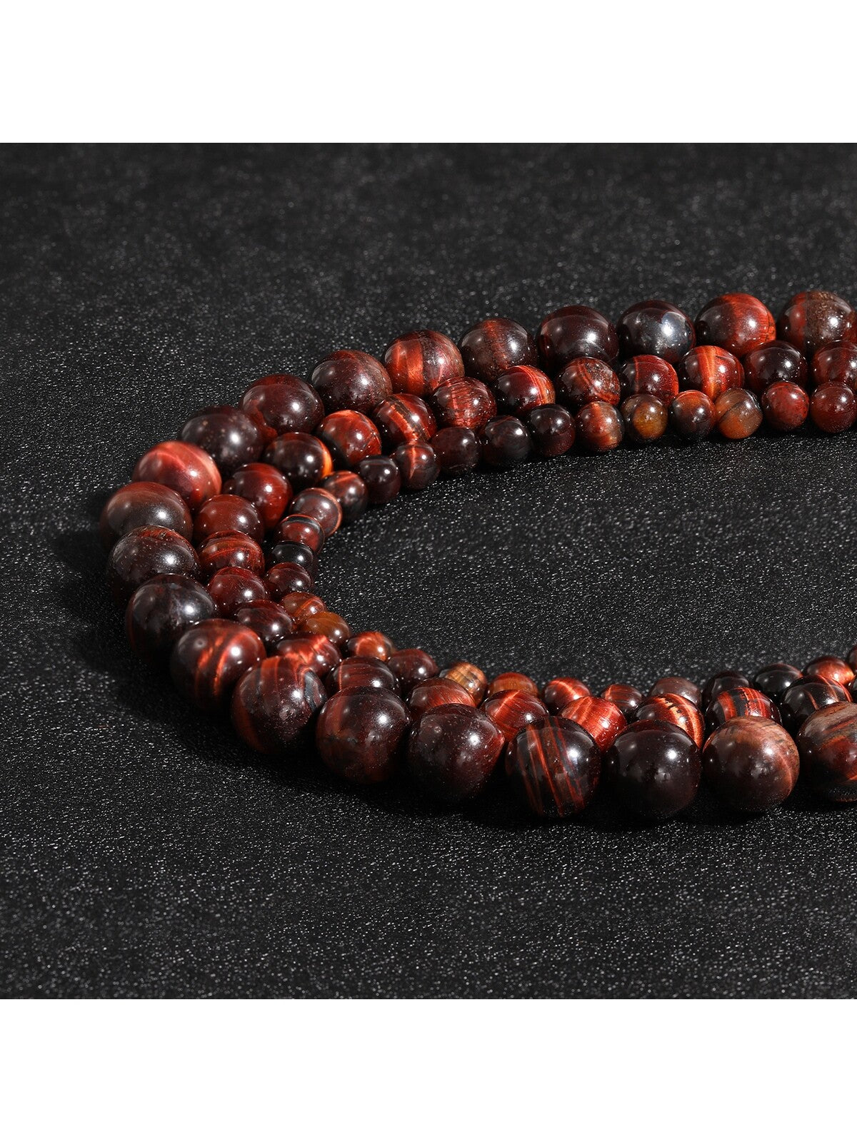 Red Tiger's Eye Stones, 6mm(48-62pcs)/8mm(45-48pcs)/10mm(35-38pcs)--1