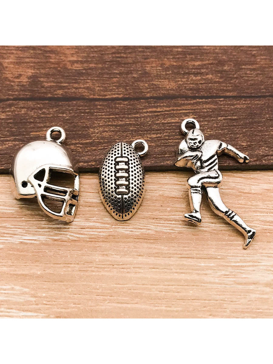 30pcs Mix Antique Silver Sport Rugby American Football Charms For Jewelry Making Diy Findings Keychain Bracelets Earrings Charms Pendants--1