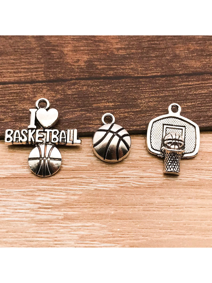 30pcs Mix Antique Silver Sport Basketball Charms For Jewelry Making Diy Findings Keychain Bracelets Earrings Charms Pendants--1