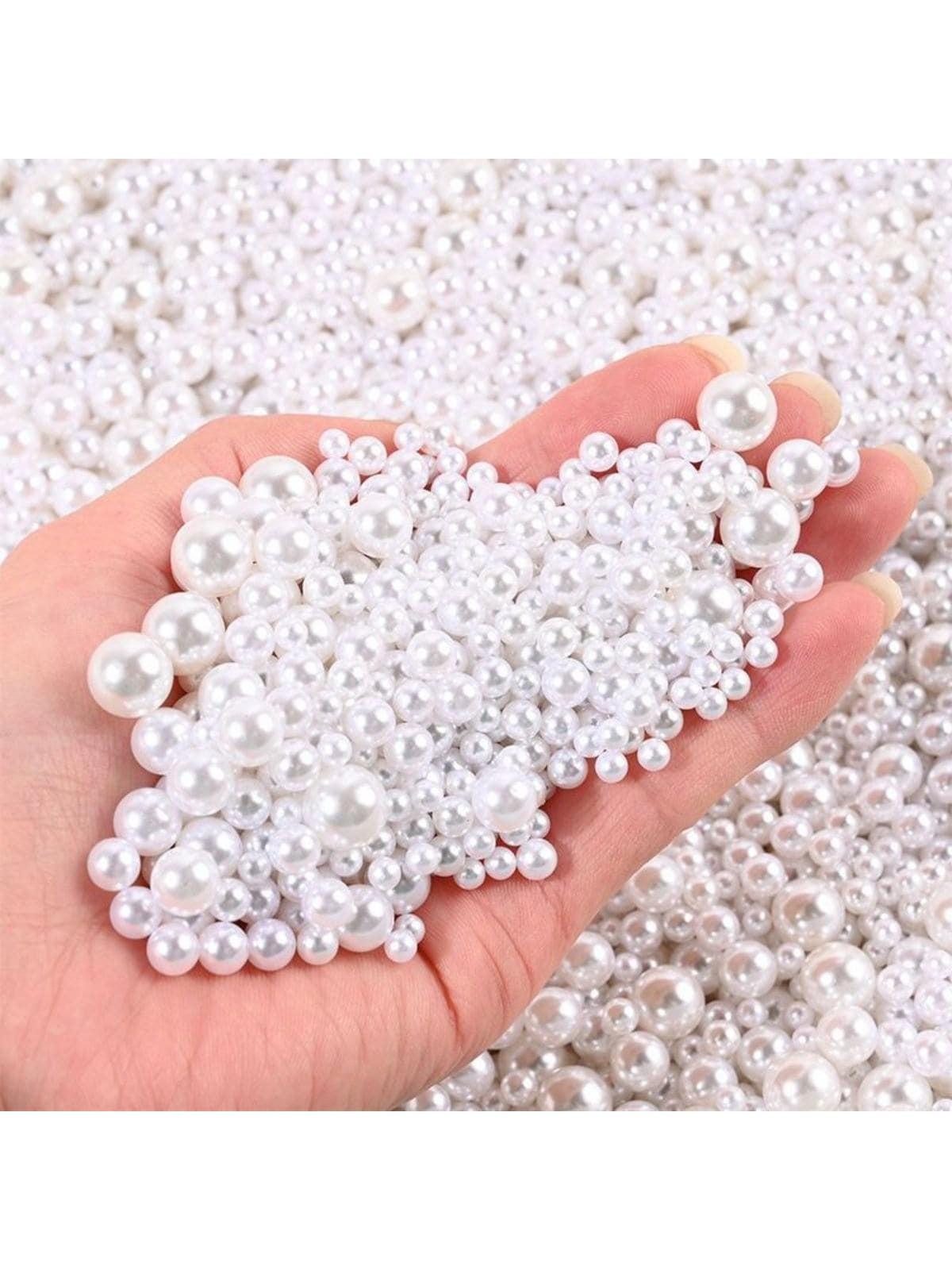 Mixed Size Imitation Pearl Beads, With Hole, Diy Jewelry Making Kit For Bracelet And Necklace--1