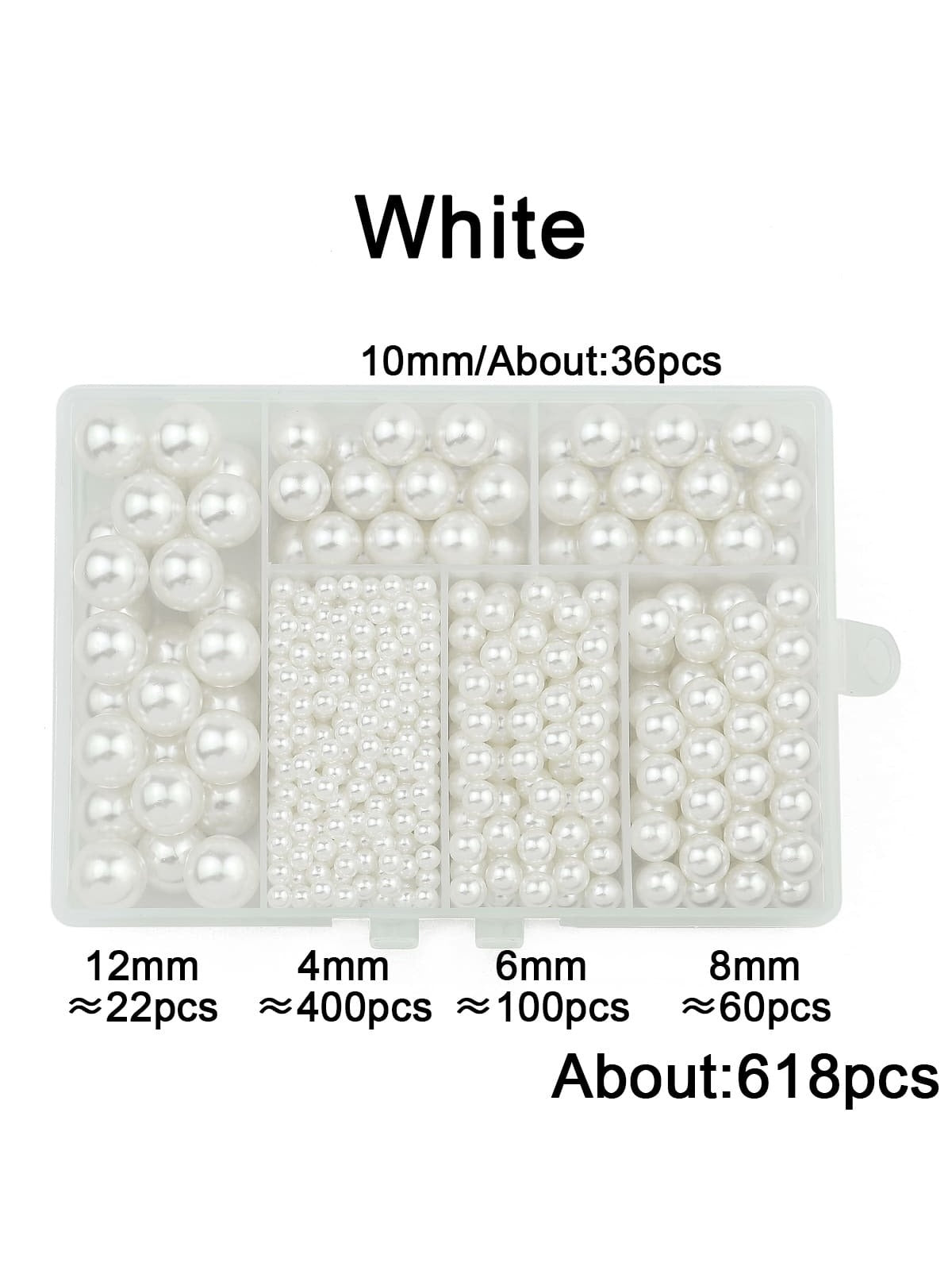 Mixed Size Abs Imitation Pearl Beads Without Holes Suitable For Diy Accessories, Jewelry Making, Cosmetic Box Decoration--1