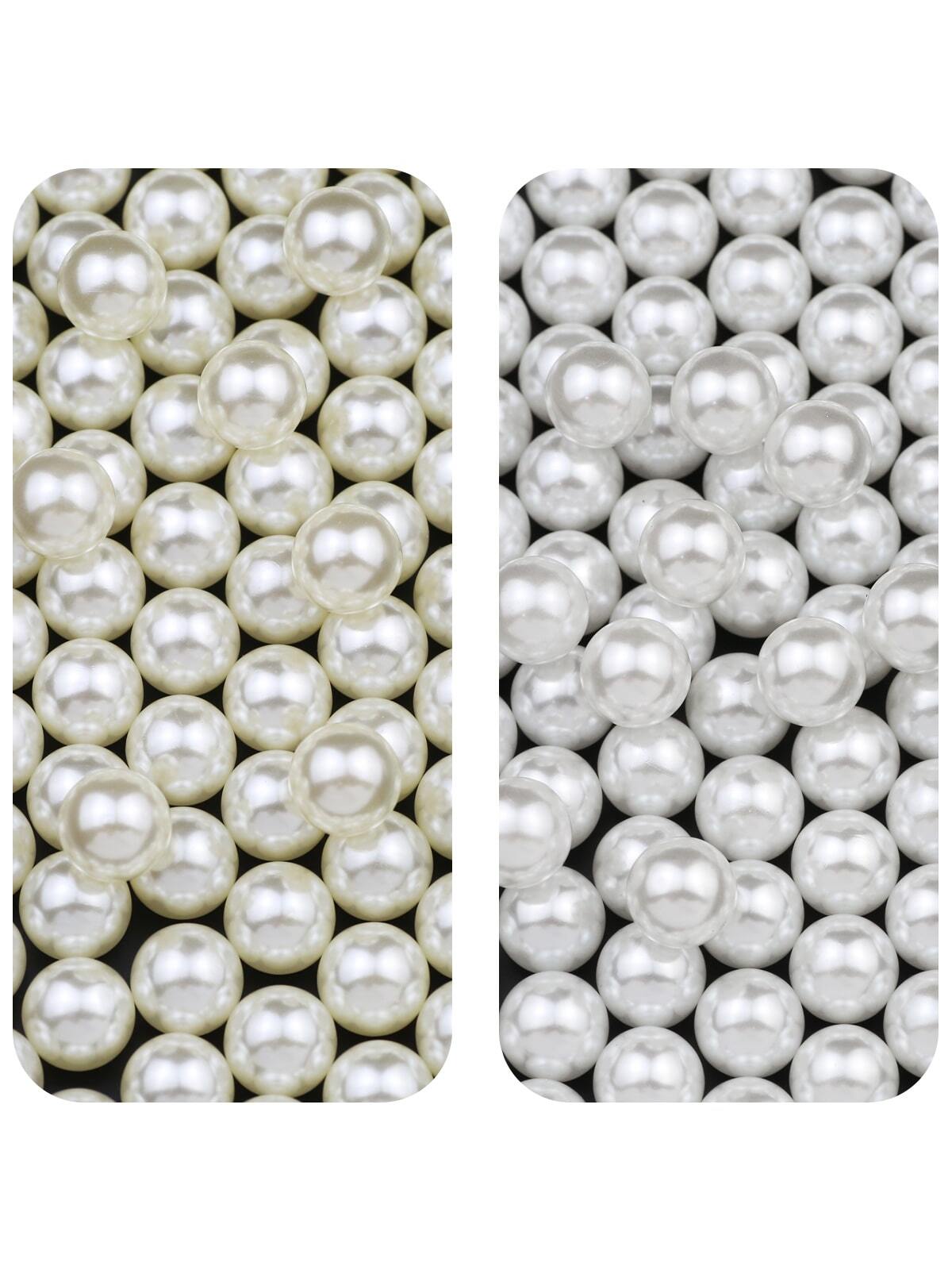 Mixed Size Abs Loose Non-hole Imitation Pearl Set For Diy Jewelry Making, Cosmetic Box Decoration--1