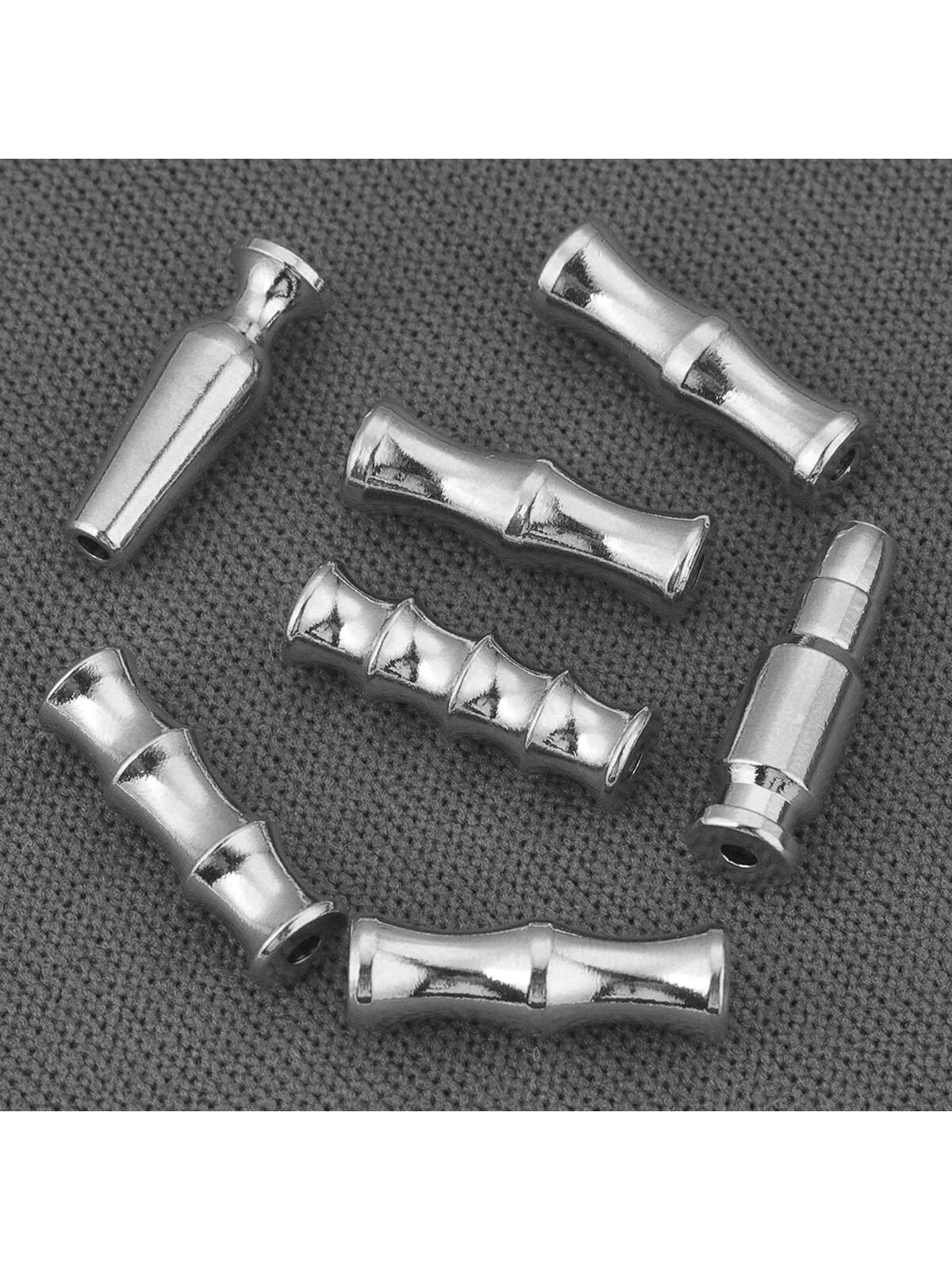 5pcs Mixed 22mm Stainless Steel Long Tube Bamboo Joint Beads DIY Jewelry Accessories Necklace Bracelet Making Accessories-Silver-1