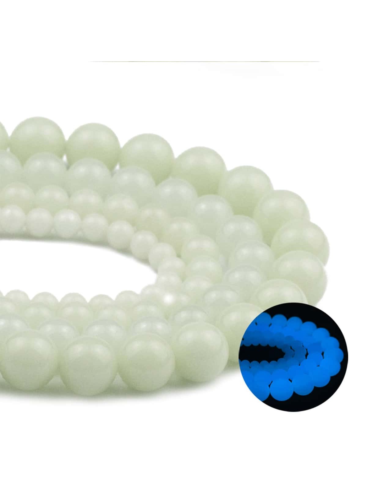 Luminous Blue Round Beads In 4/6/8/10/12mm For Diy Bracelet & Necklace Making--1