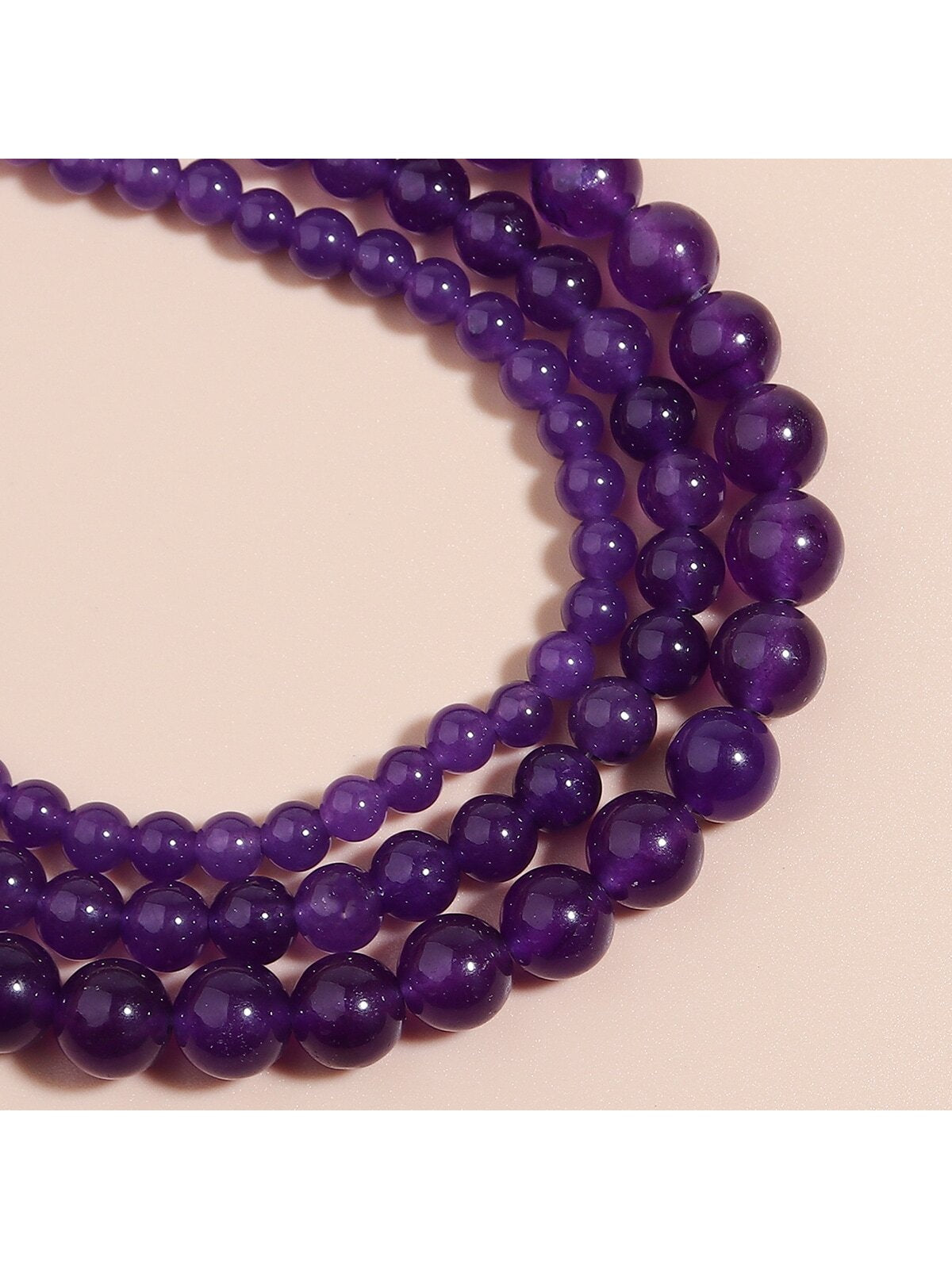 1pc Natural Stone Amethysts Beads Round Loose Spacer Beads For Jewelry Making Bracelets DIY Necklace Accessories 4 6 8 10mm-Purple-1