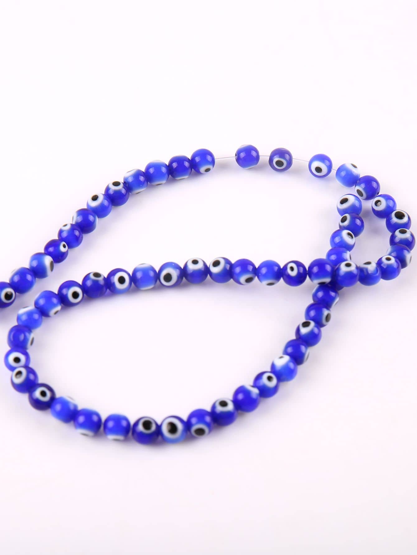 1 String 35cm 60pcs 6mm Glass Eye Beads, Diy Bracelet, Necklace, Hand Chain, Loose Beads Jewelry Parts-Royal Blue-1