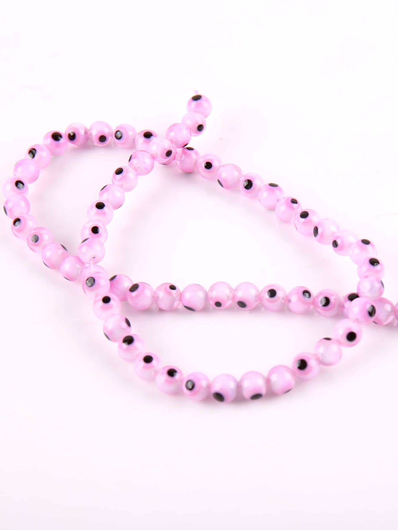 1 Strand 35cm, 60pcs Glass Eye Beads With 6mm Diameter For Diy Bracelet Necklace Making Jewelry Accessory-Pink-1