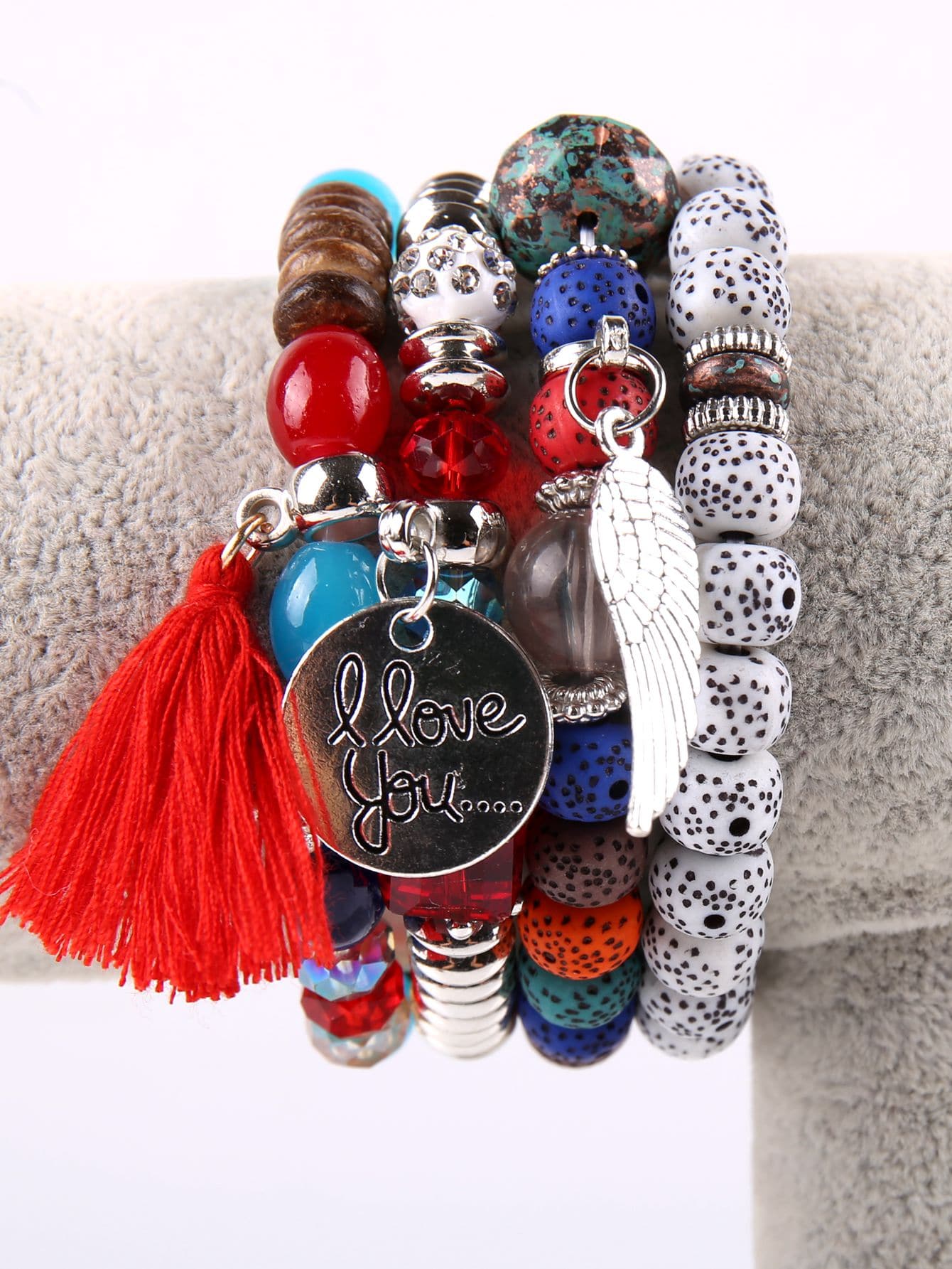 European And American Style Multi-layer Bohemian Beaded Tassel Bracelet For Women, Handmade Vintage Jewelry-Multicolor-1