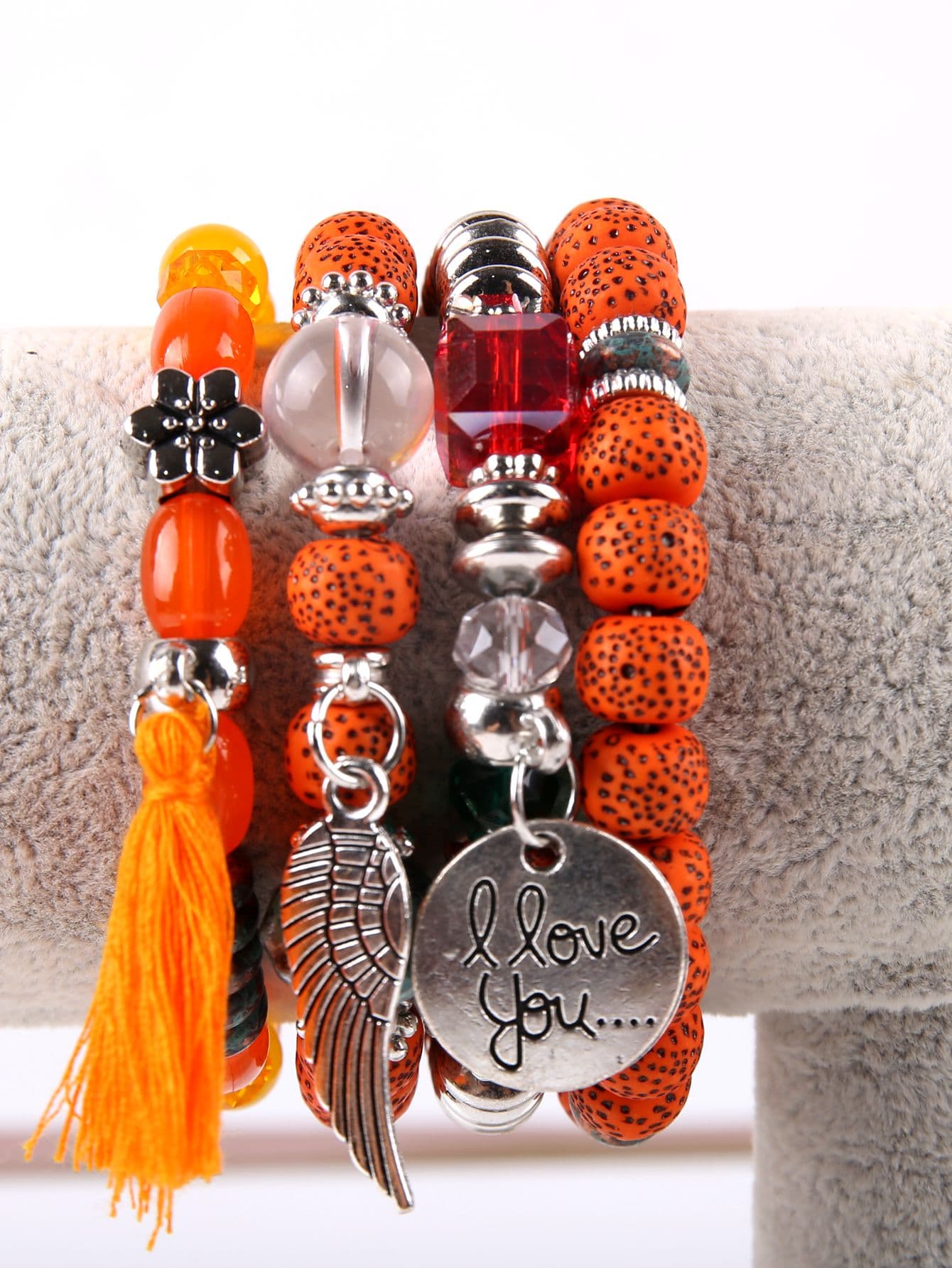 European And American Trendy Bohemian Beaded Tassel Multi-layer Bracelet, Handmade Vintage Women's Jewelry-Orange-1