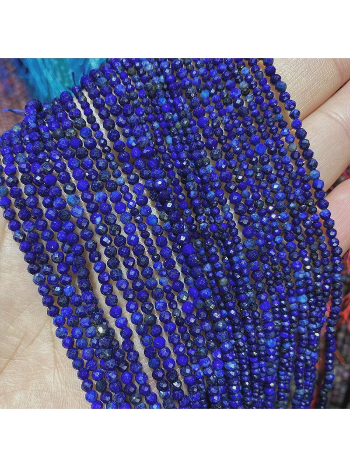 1 Strand 2mm 3mm 4mm Abacus Cut Natural Blue Goldstone Beads, Loose Beads For Diy Jewelry Making, 15 Inches Long--1