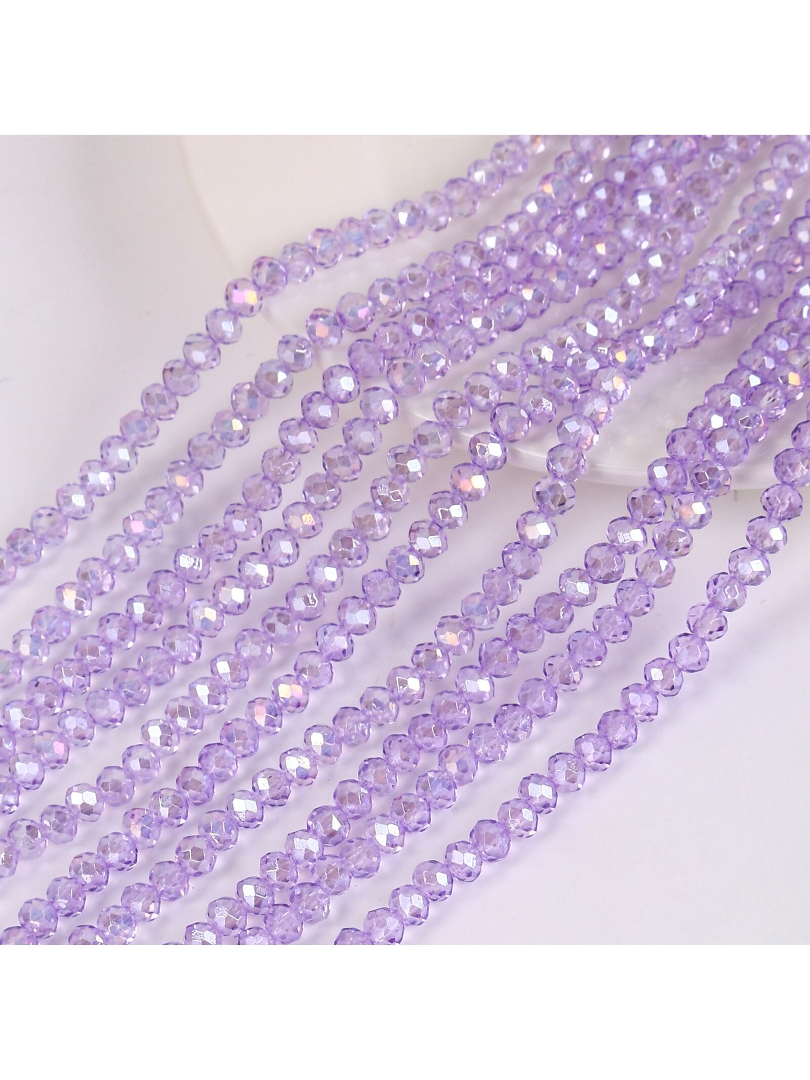 10 Strands 4mm Glass Crystal Flat Beads For Women's Handmade Diy Bracelet, Necklace Making--1