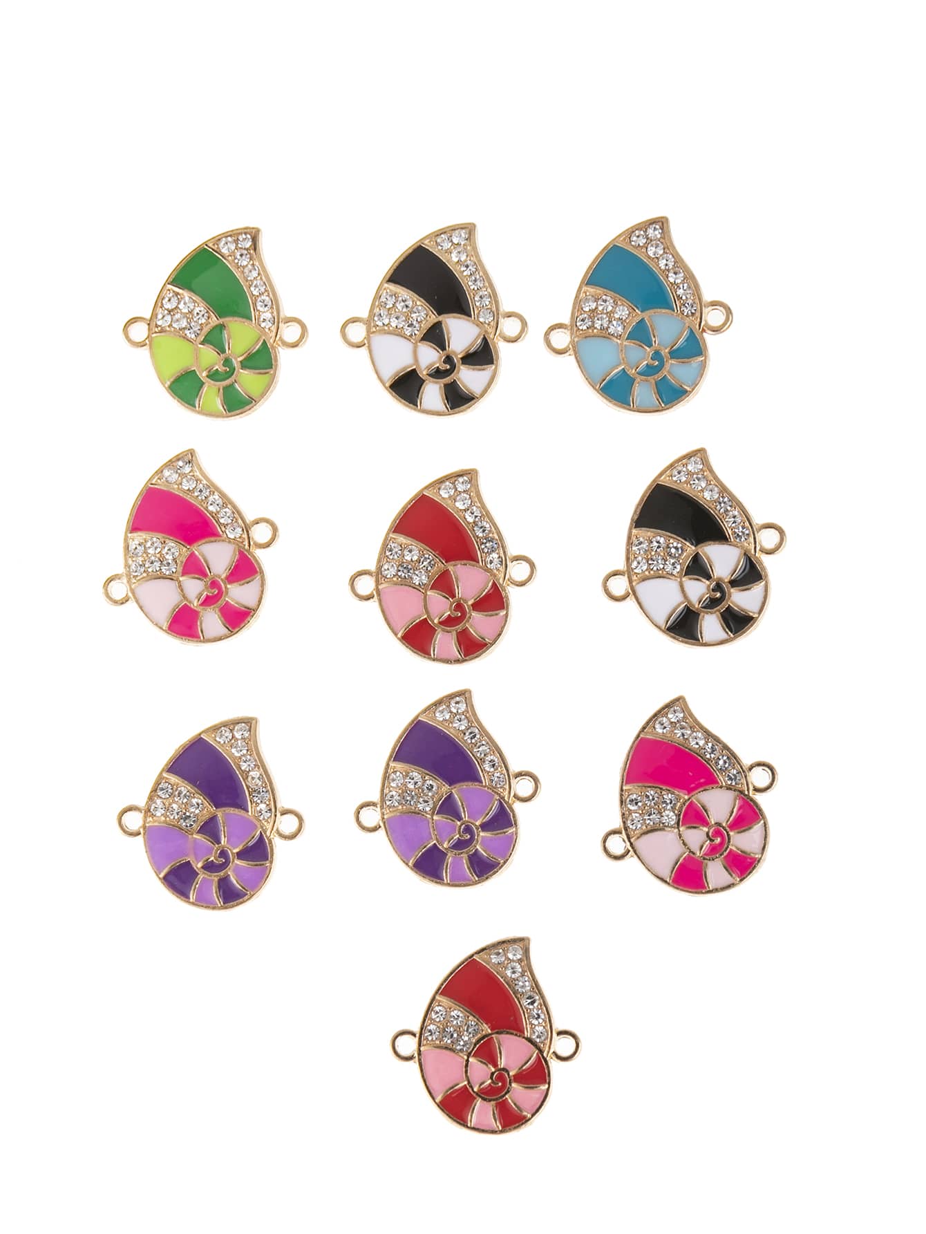 10pcs Fashionable Alloy Seashell Pendant Suitable For Women's Daily Use-Multicolor-1