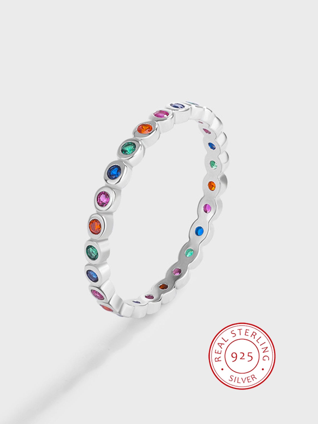 Unique & Personalized Luxury S925 Sterling Silver Rainbow Bubble-shaped Ring For Women-Multicolor-1