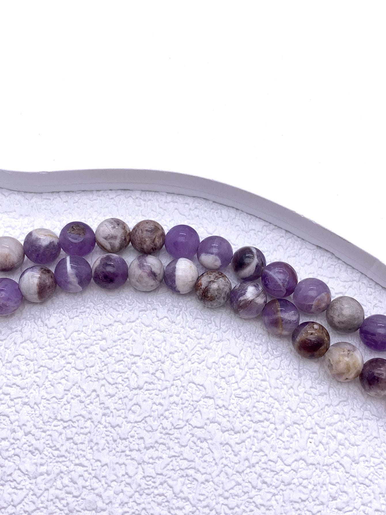 60Pcs/Lot Natural 6mm Amethyst Crystals Stone Beads Smooth Loose Round Beads For DIY Bracelets Necklace For Fashion Jewelry Making Design Or Gift-Purple-1