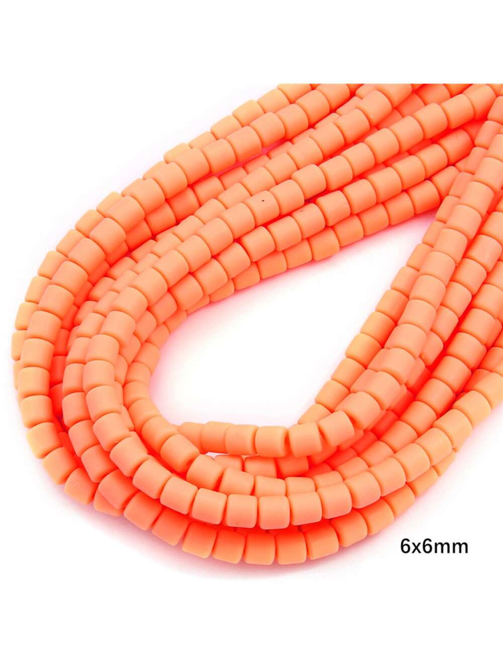 10Strands Clay Beads Barrel spacing bead Flat Round Spacer Beads 6mm Heishi Vinyl Beads for Making Bracelet Necklace Earring Accessories DIY Jewelry Making Craft--1