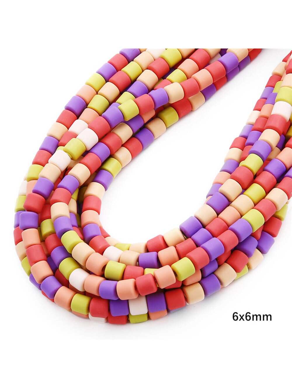 10Strands Clay Beads Barrel spacing bead Flat Round Spacer Beads 6mm Heishi Vinyl Beads for Making Bracelet Necklace Earring Accessories DIY Jewelry Making Craft--1