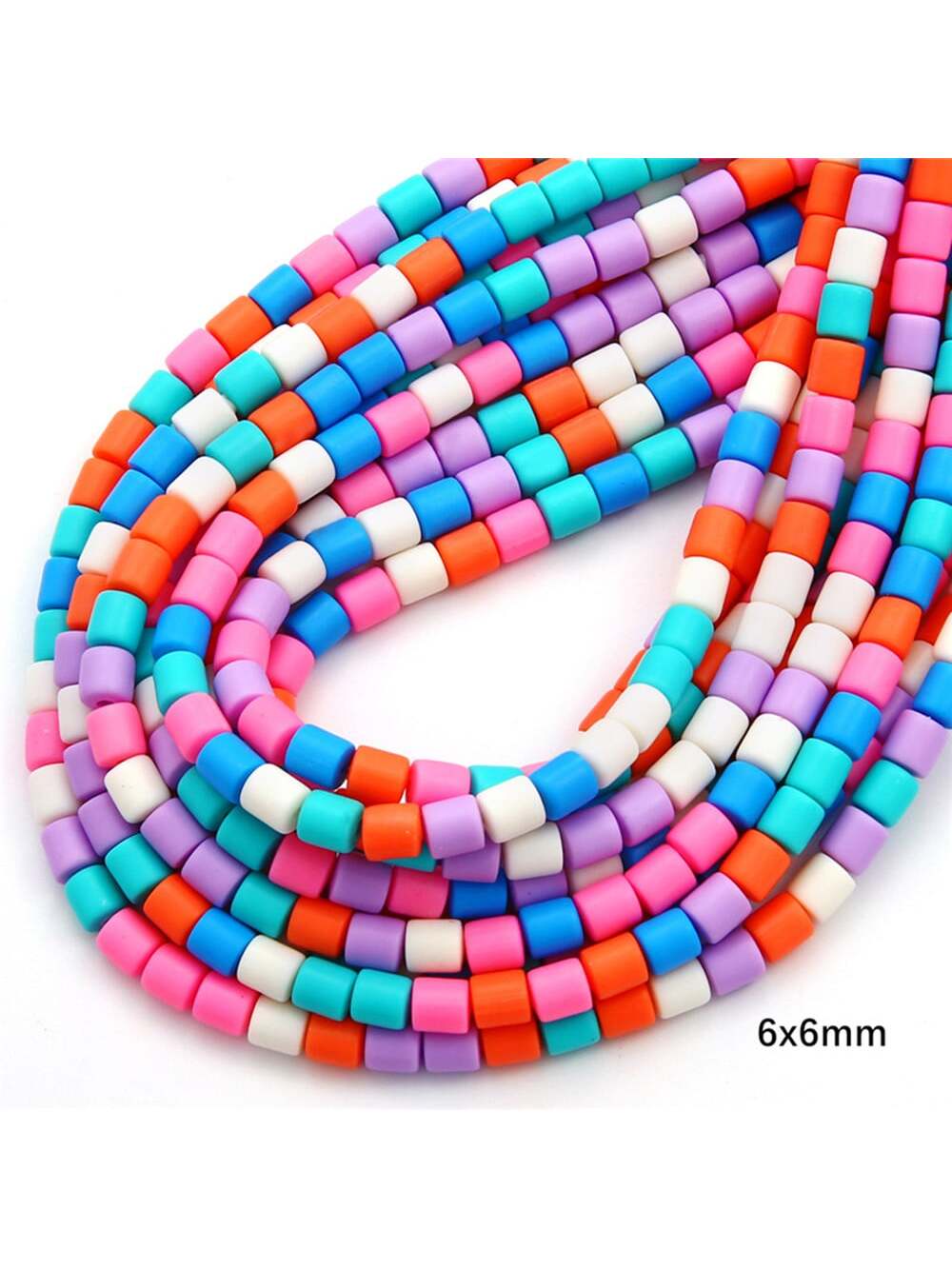 10Strands Clay Beads Barrel spacing bead Flat Round Spacer Beads 6mm Heishi Vinyl Beads for Making Bracelet Necklace Earring Accessories DIY Jewelry Making Craft--1