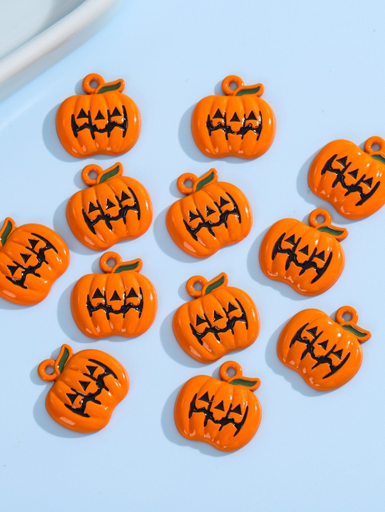 12pcs Halloween Pumpkin Diy Jewelry Making Supplies For Necklace, Earrings, Pendant, Keychain, Etc.-Multicolor-1