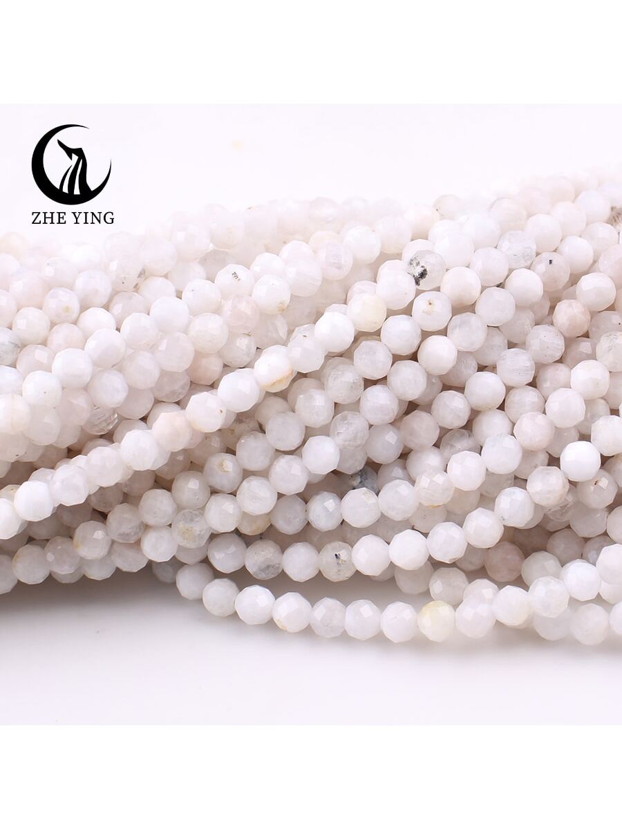 1 Strand 38cm Natural Crystal White 3mm Faceted Beads--1