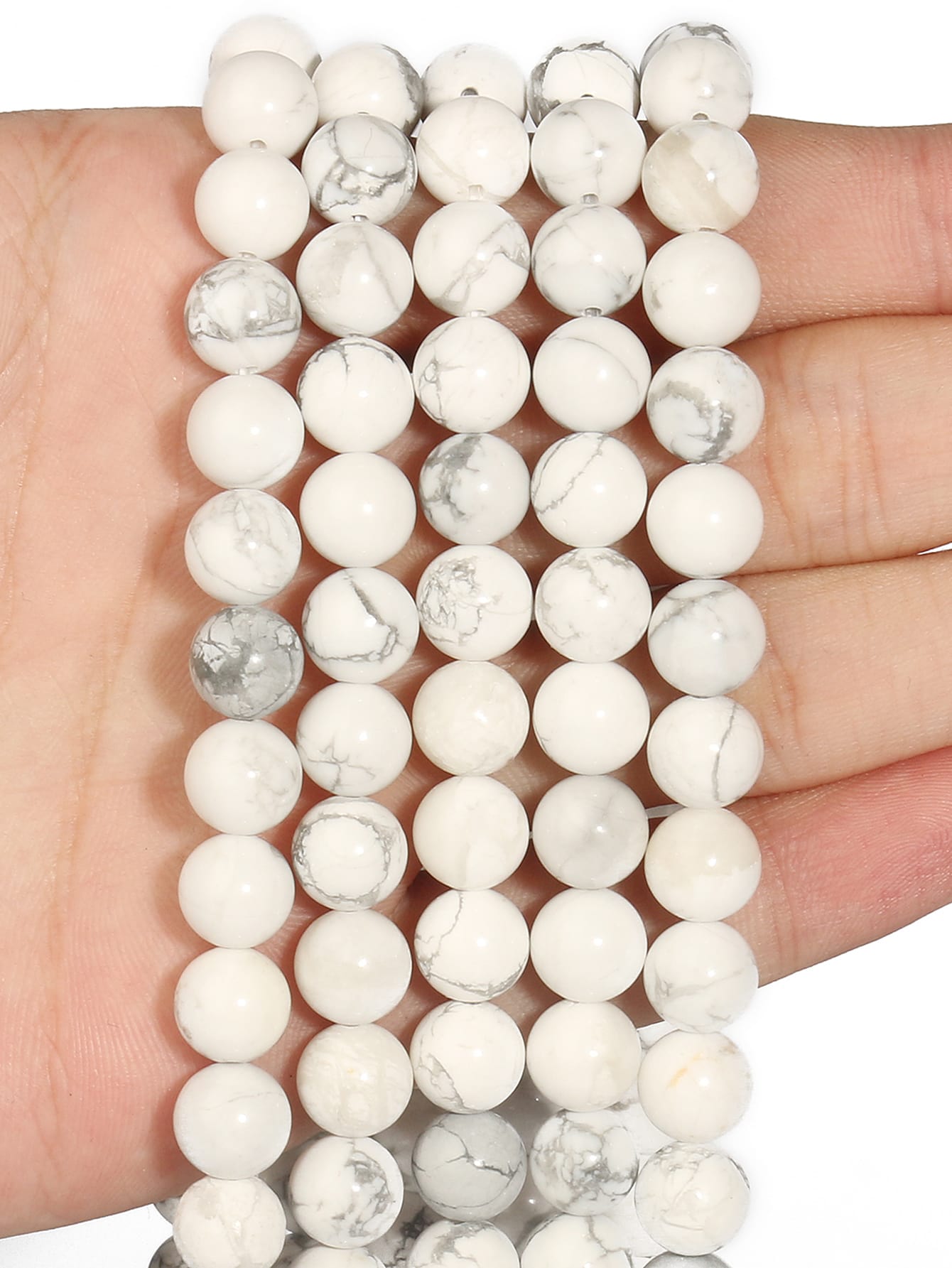 Natural Stone Beads White Turquoise Beads For Jewelry Making DIY Bracelet Necklace-Apricot-1