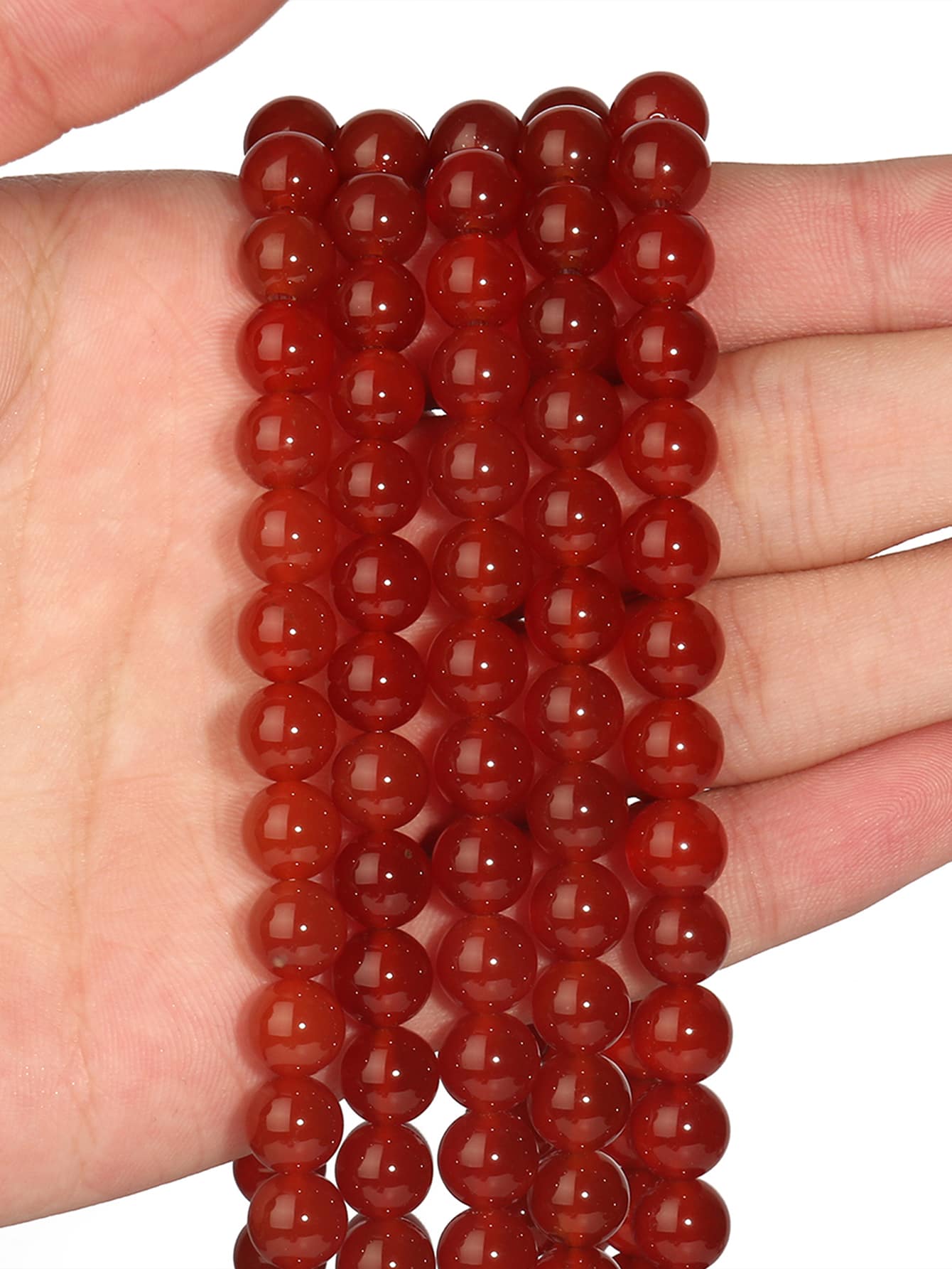 Natural Stone Beads Red Agate Beads For Jewelry Making DIY Bracelet Necklace-Apricot-1