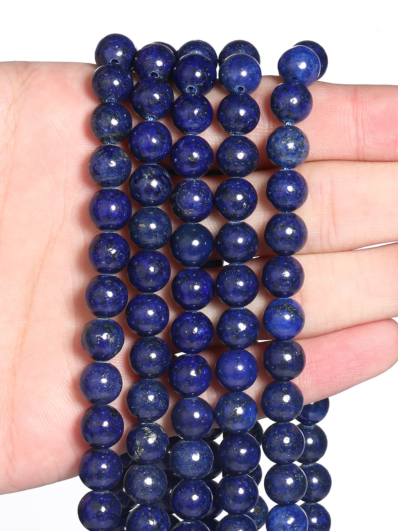 Natural Stone Beads Lapis Lazuli Beads For Jewelry Making DIY Bracelet Necklace-Apricot-1