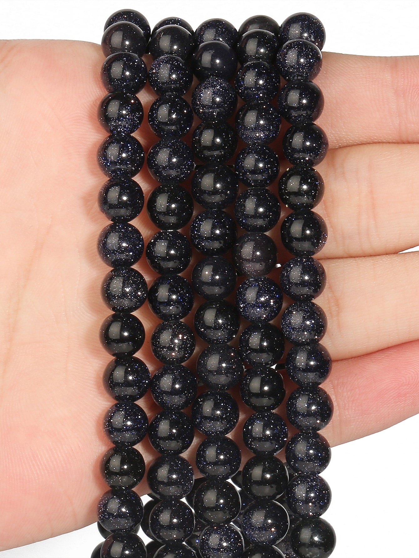 Natural Stone Beads Blue Sand Stone Beads For Jewelry Making DIY Bracelet Necklace-Apricot-1