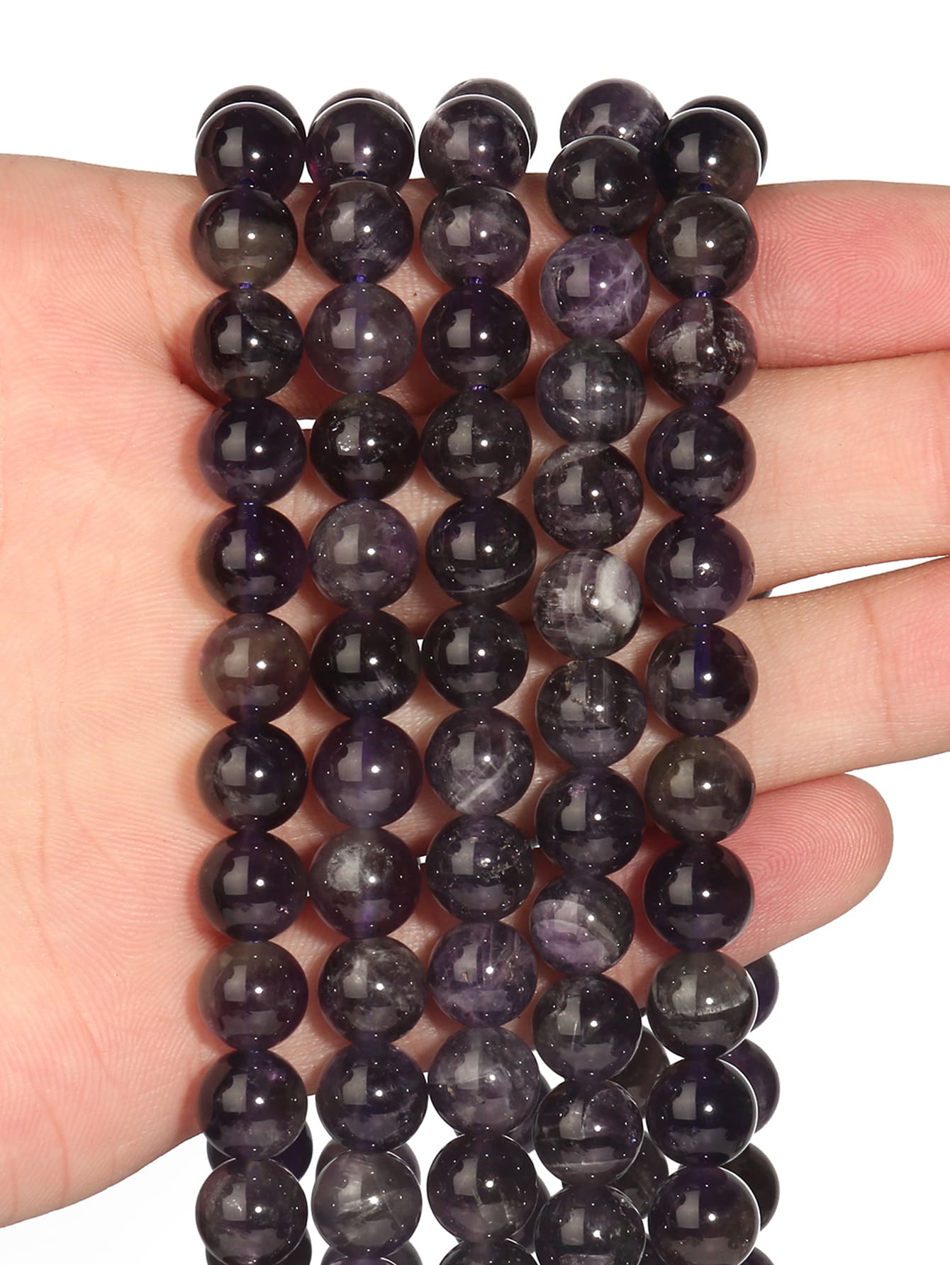 Natural Stone Beads Amethyst Beads For Jewelry Making DIY Bracelet Necklace-Apricot-1