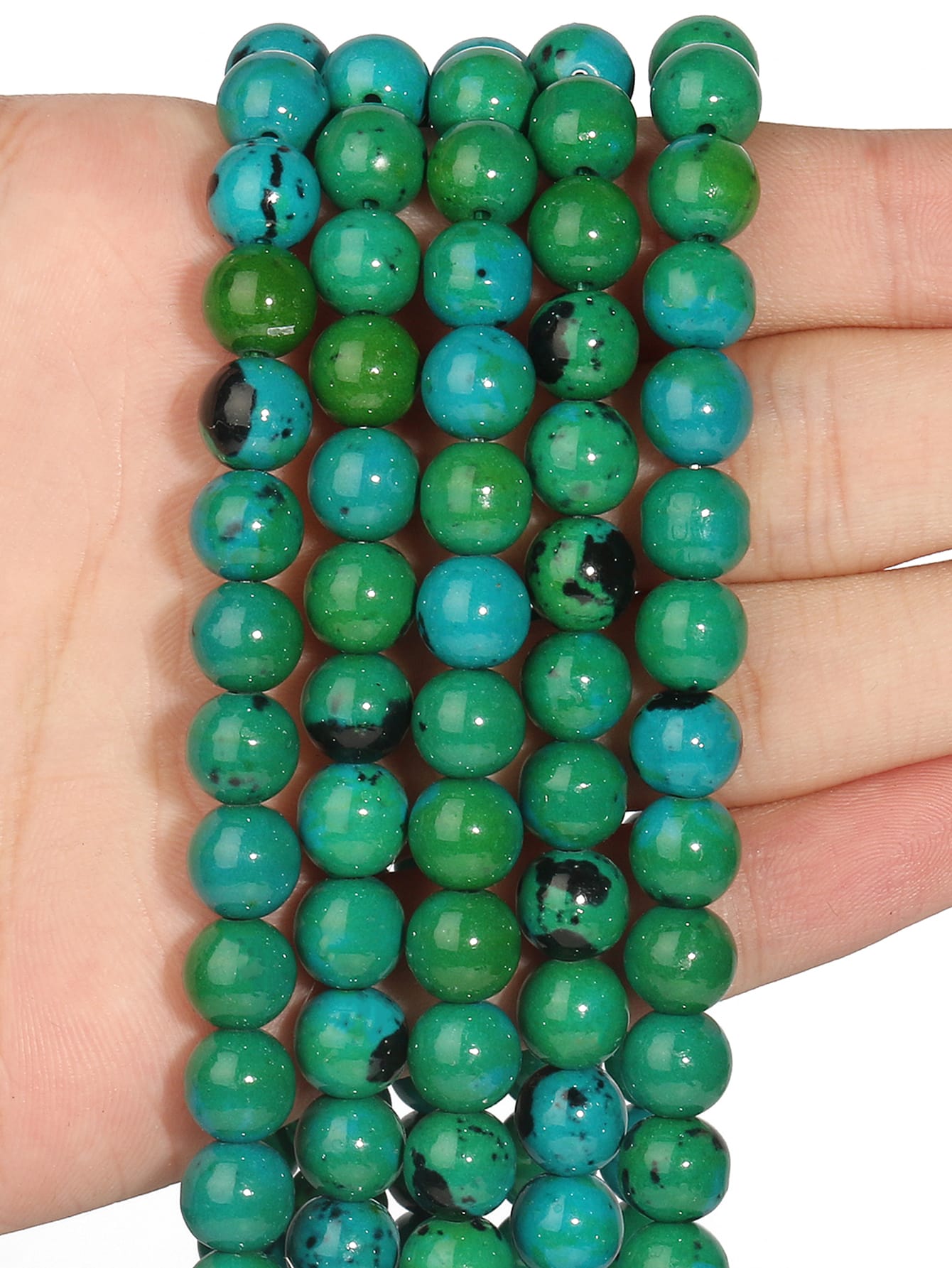 Natural Stone Beads Chrysocolla Beads For Jewelry Making DIY Bracelet Necklace-Apricot-1