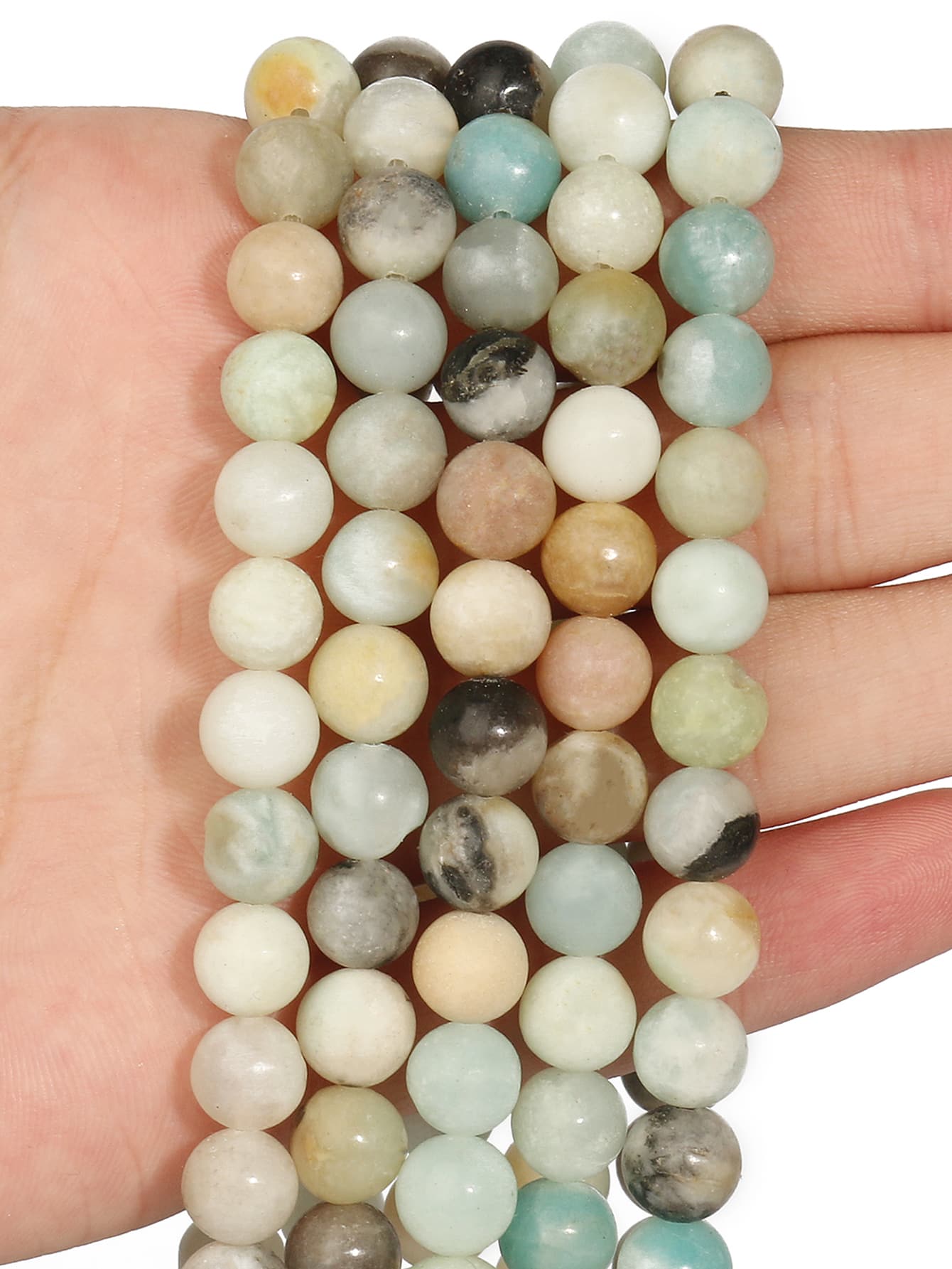 Natural Stone Beads Amazonite Beads For Jewelry Making DIY Bracelet Necklace-Apricot-1