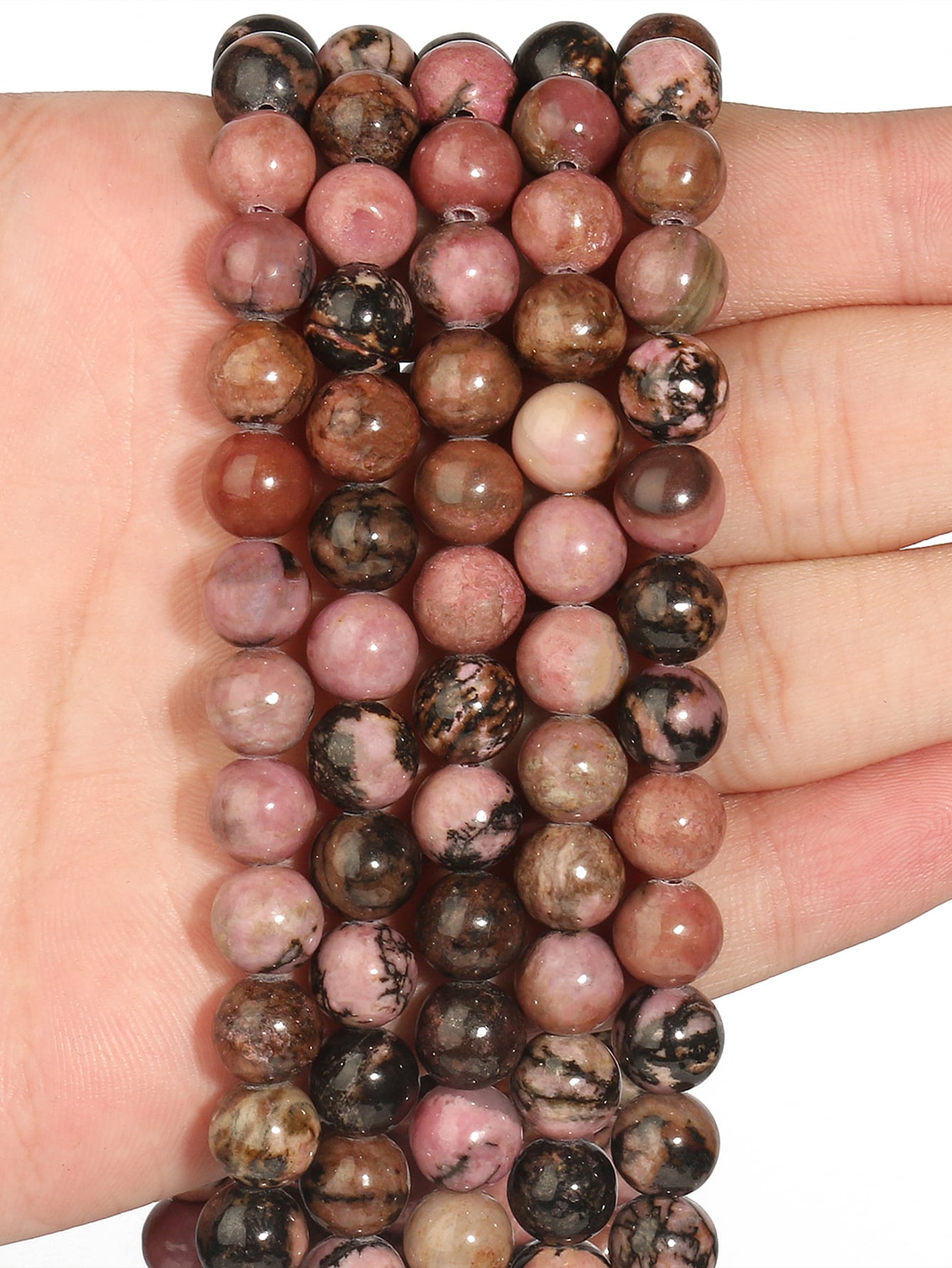 Natural Stone Beads Rhodonite Beads For Jewelry Making DIY Bracelet Necklace-Apricot-1