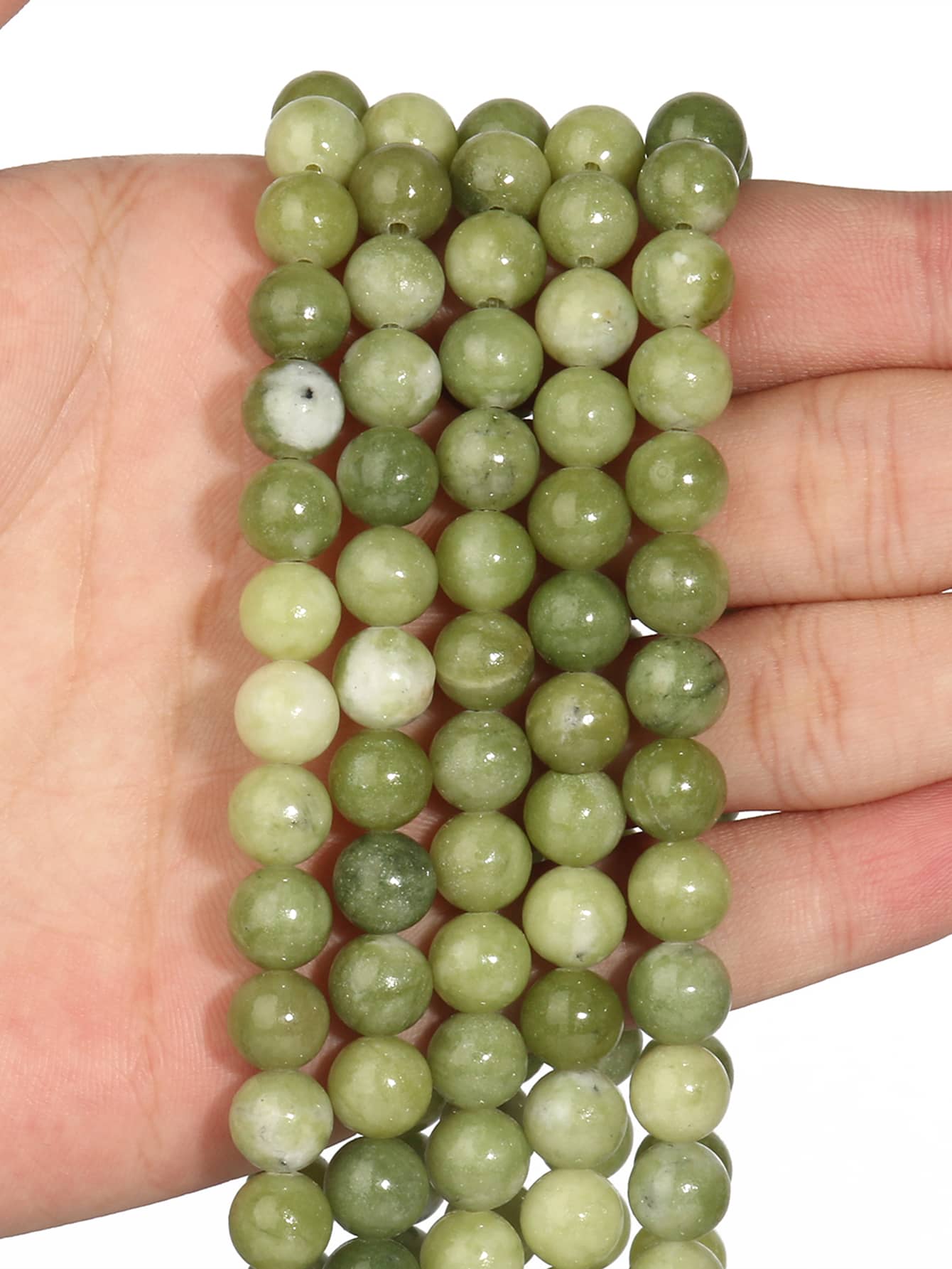 Natural Stone Beads Chinese Jade Beads For Jewelry Making DIY Bracelet Necklace-Apricot-1