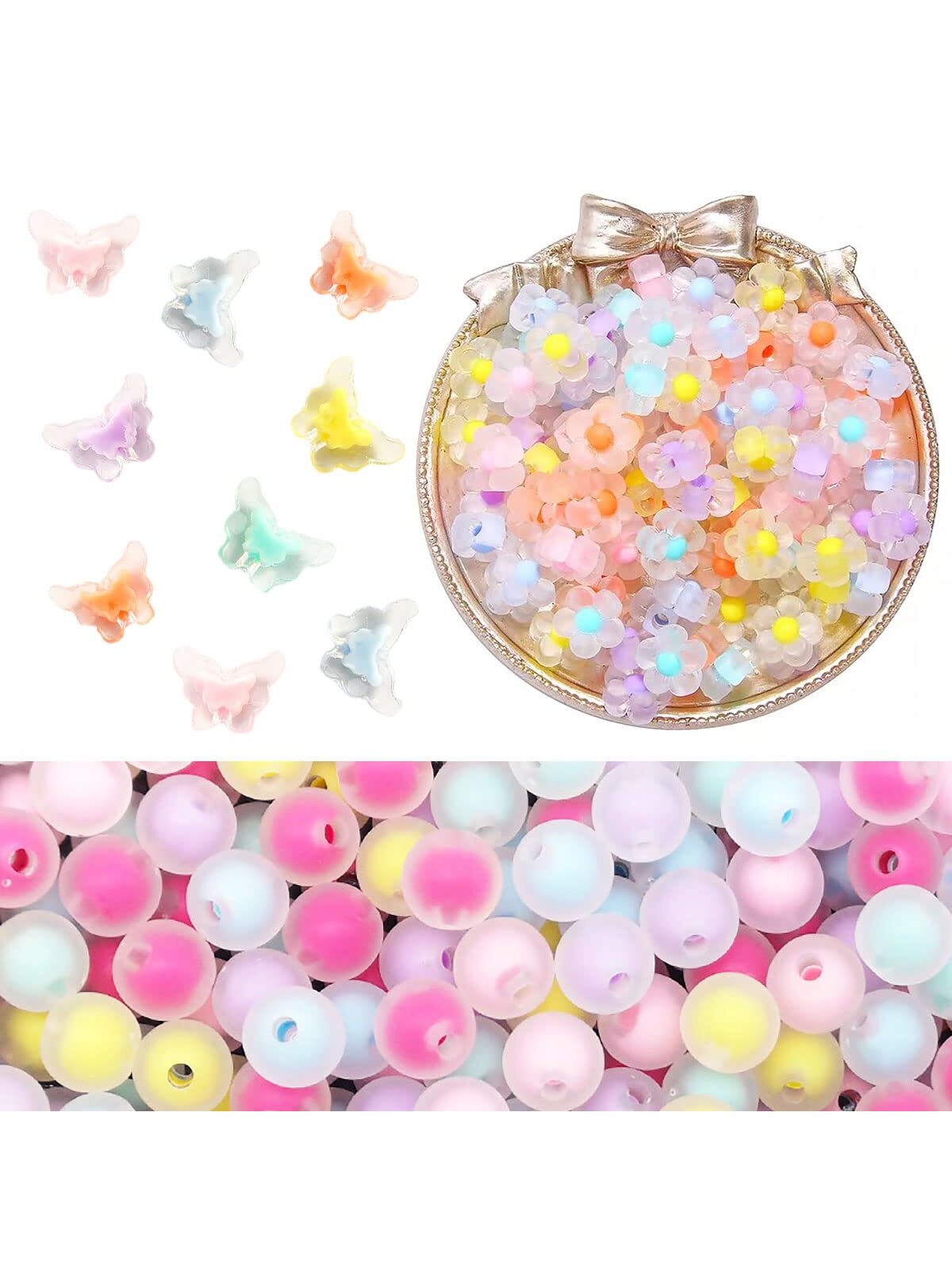 20pcs 15x11mm AB Colorful Acrylic Beads Butterfly Matte Beads For Jewelry Making DIY Bracelet Necklace Accessories--1