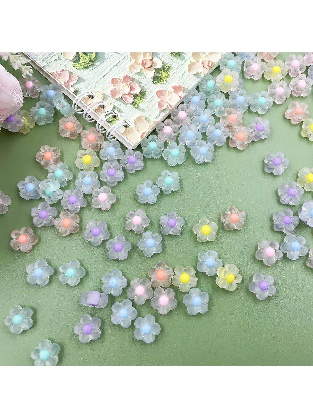 20pcs 12mm Acrylic Sunflowers Beads Transparent Matte Spacer Beads For Jewelry Making Diy Necklace Bracelet Handmade Accessories--1