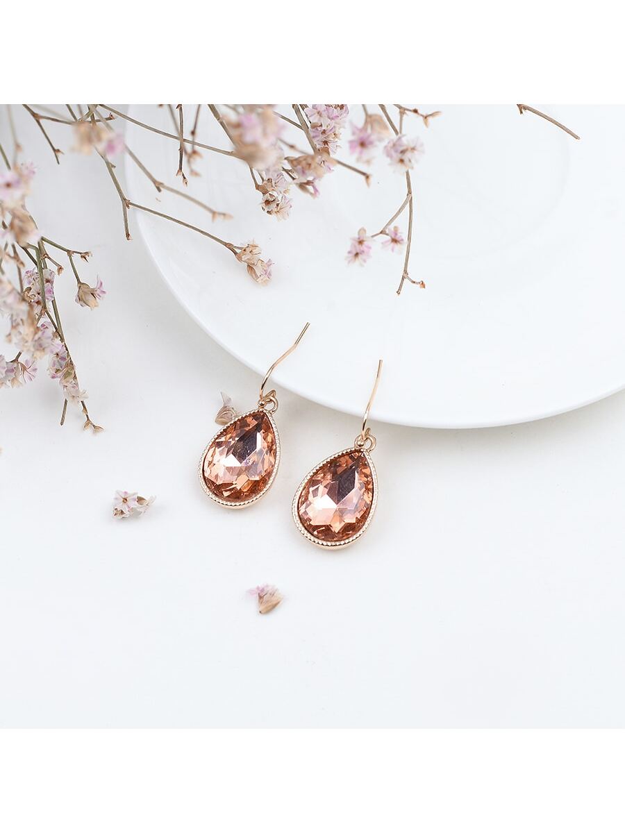 New Arrival 2023 Fashionable Large Glass Teardrop Earrings Suitable For Parties And Gatherings--1